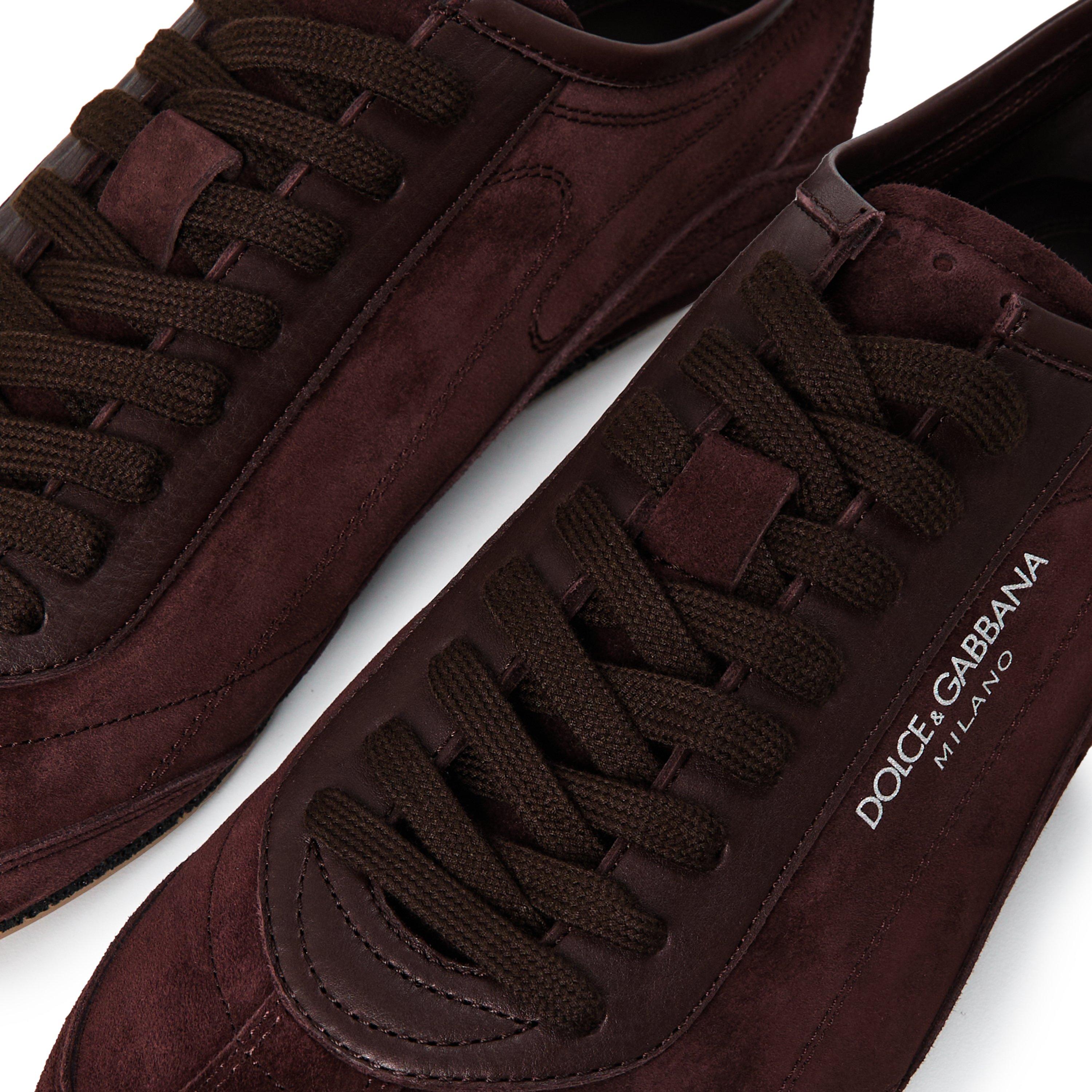 Cocoa - Dolce and Gabbana - Men's Derbies Leather Low-Top Trainers - 3