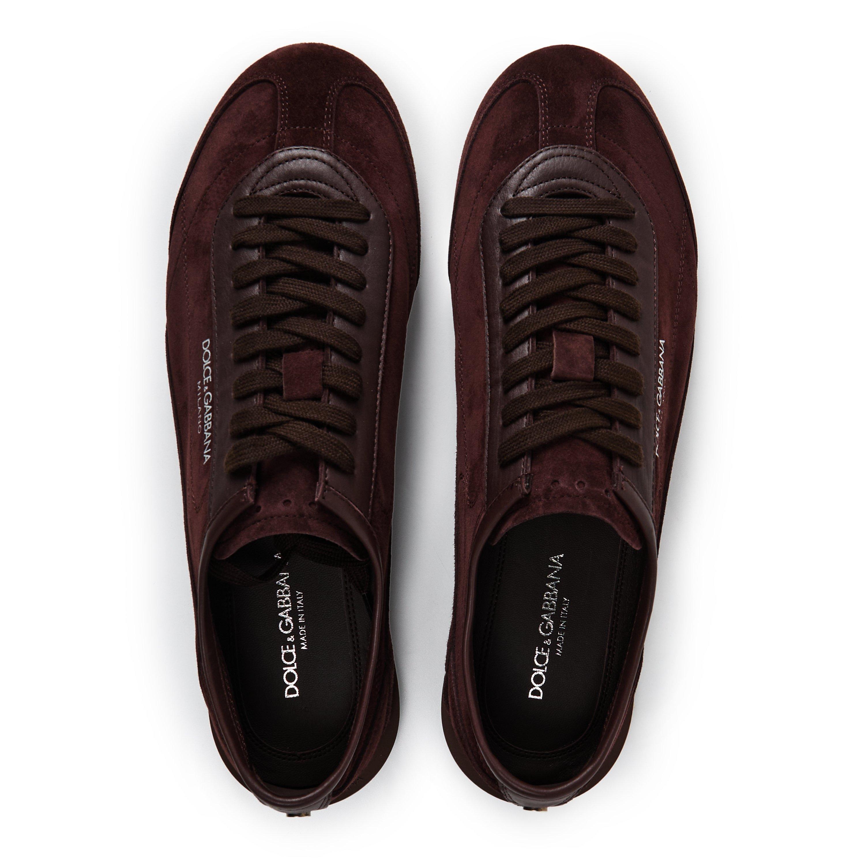 Cocoa - Dolce and Gabbana - Men's Derbies Leather Low-Top Trainers - 4