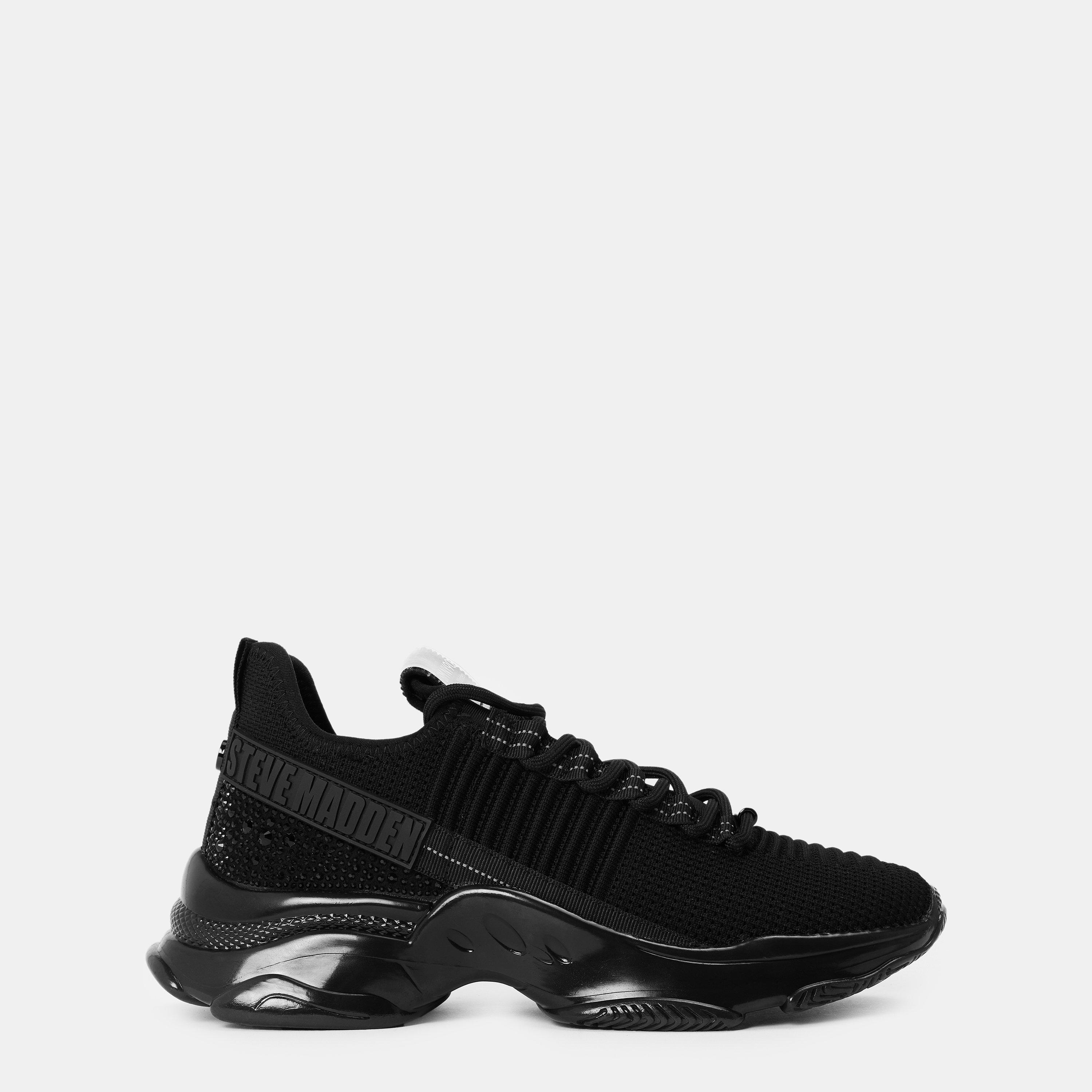 Steve Madden Women's Maxilla Low-Top Runners - Jet Black - 4 (37)