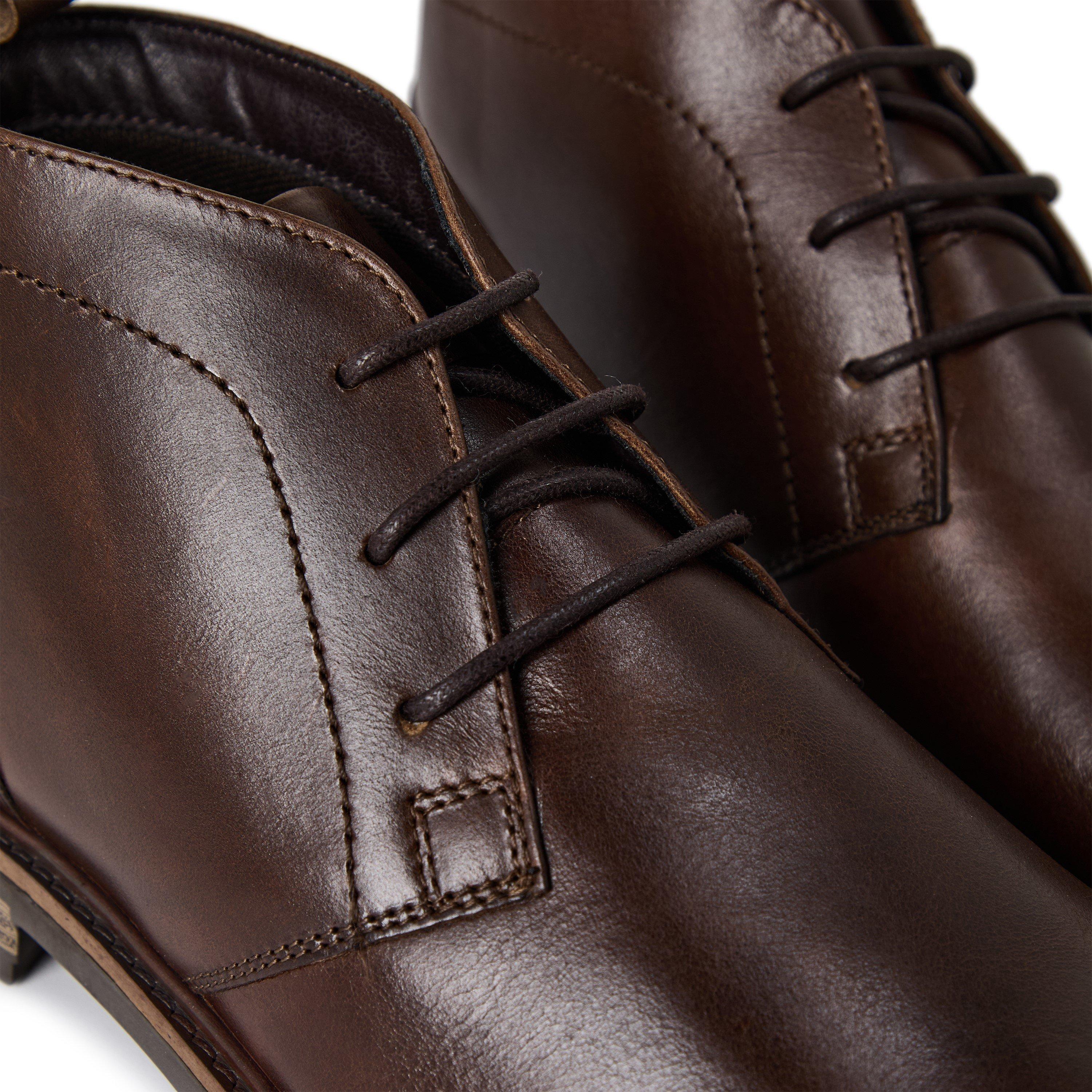 Dk Brown Lthr - Dune London - Men's Clydell Leather Chukka Boots - 3