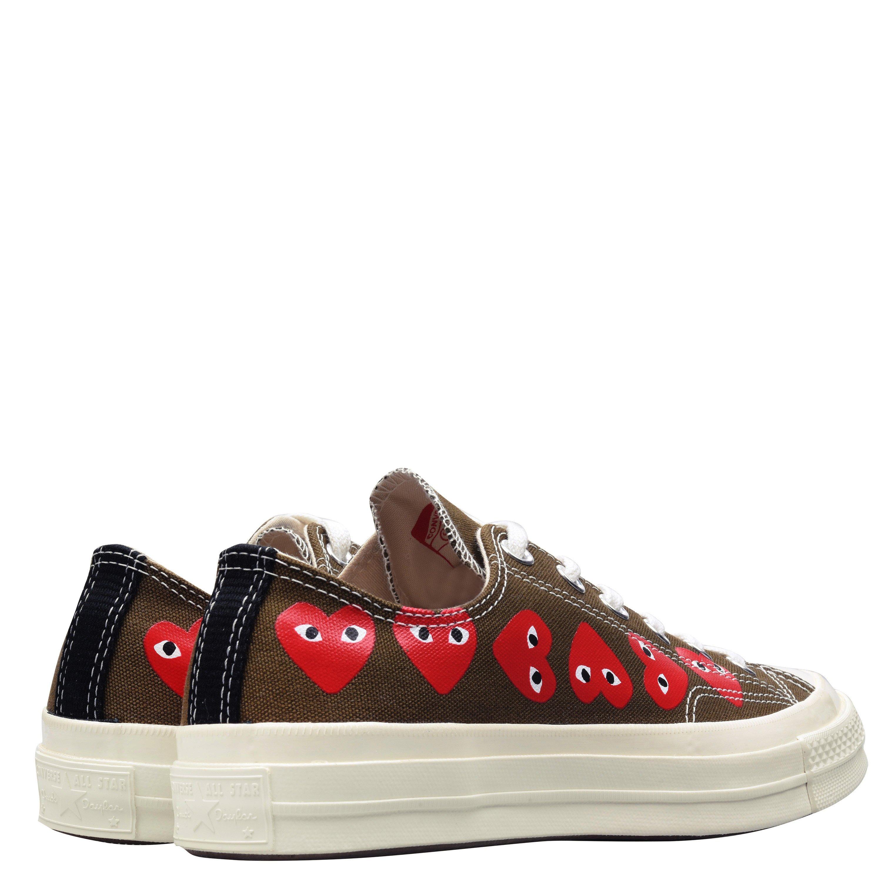 Khaki - Comme des Garcons PLAY - X Converse Chuck Taylor Low Top Trainers - 5