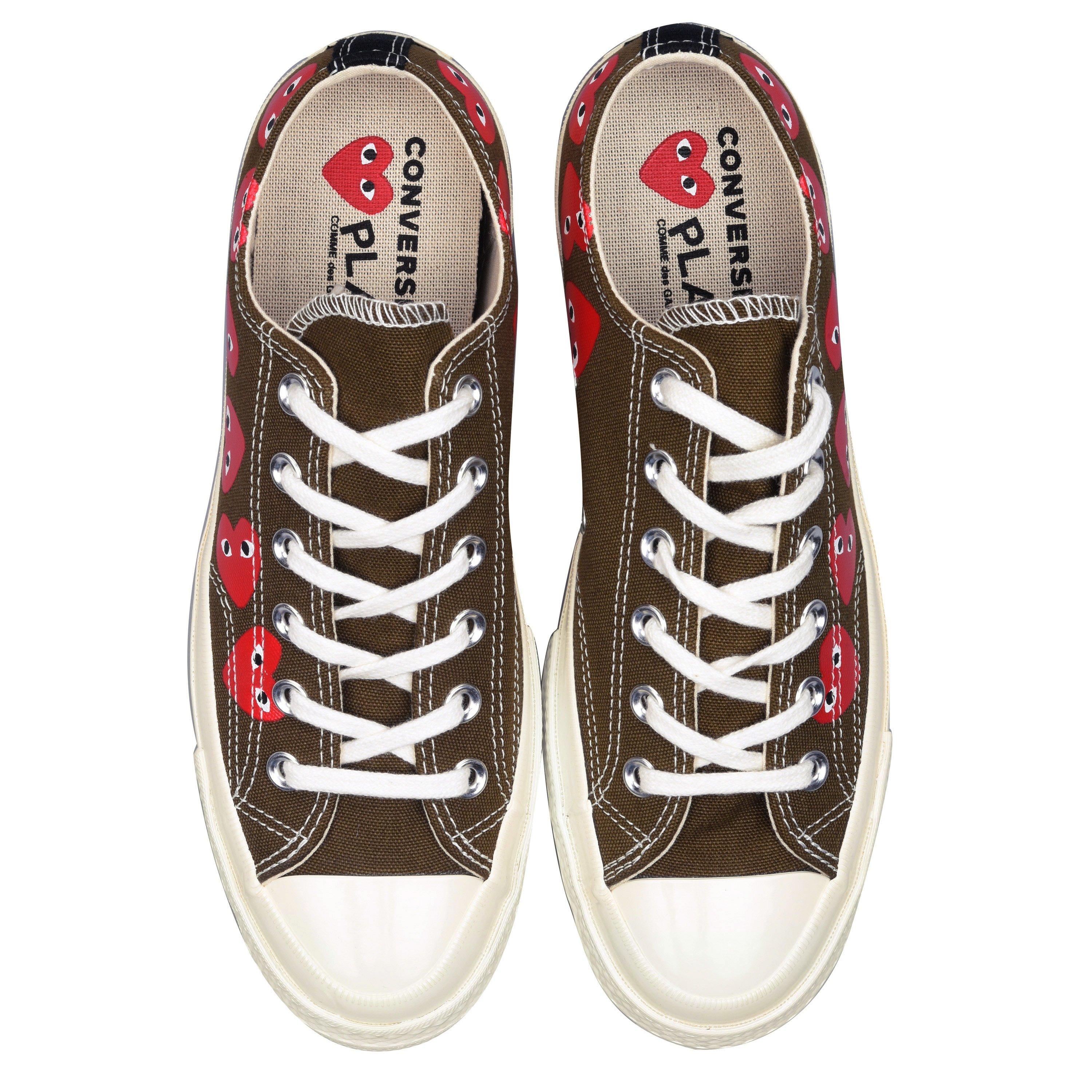 Khaki - Comme des Garcons PLAY - X Converse Chuck Taylor Low Top Trainers - 6