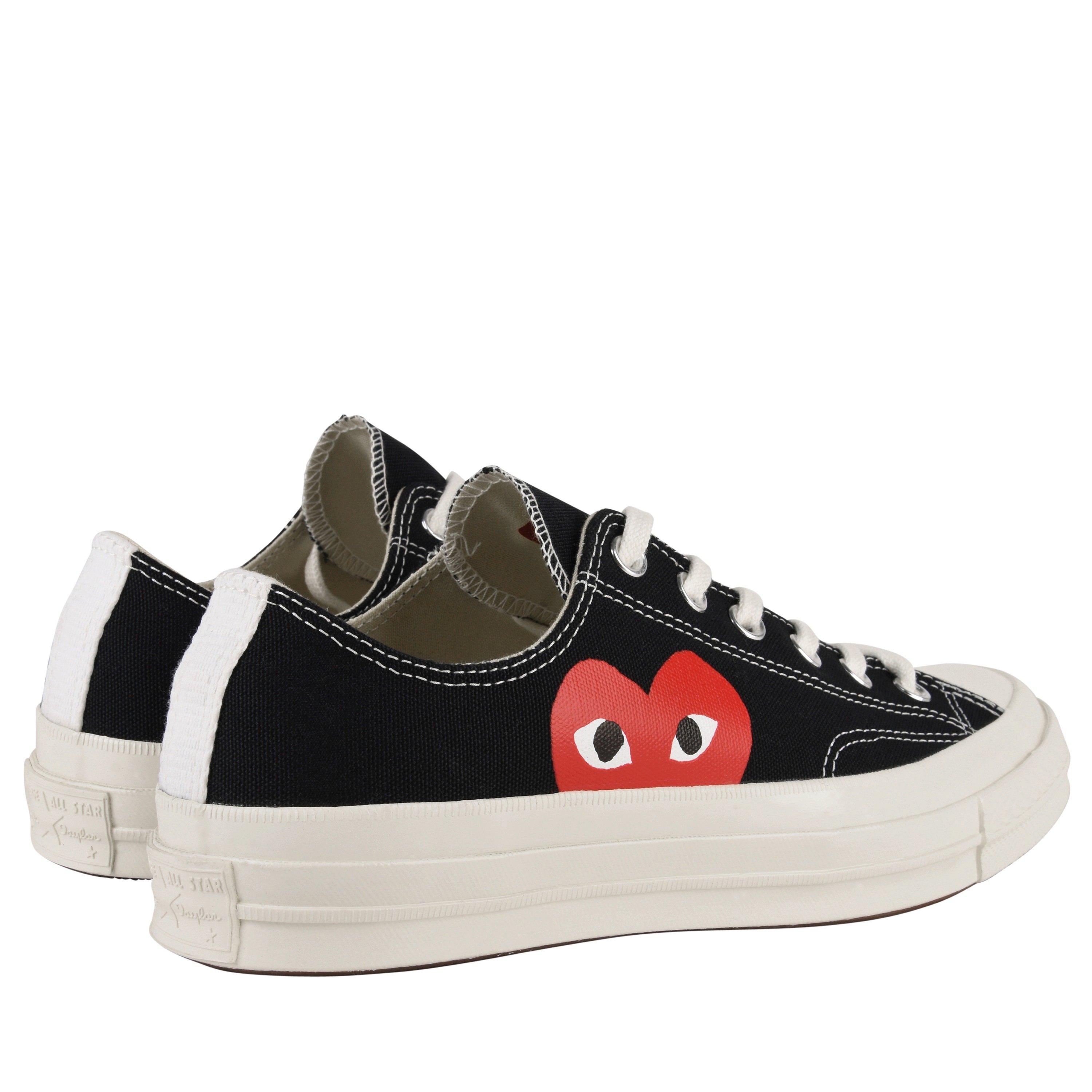 Black 1 - Comme des Garcons PLAY - X Converse Large Peeping Heart Chuck Taylor 70 Trainers - 5