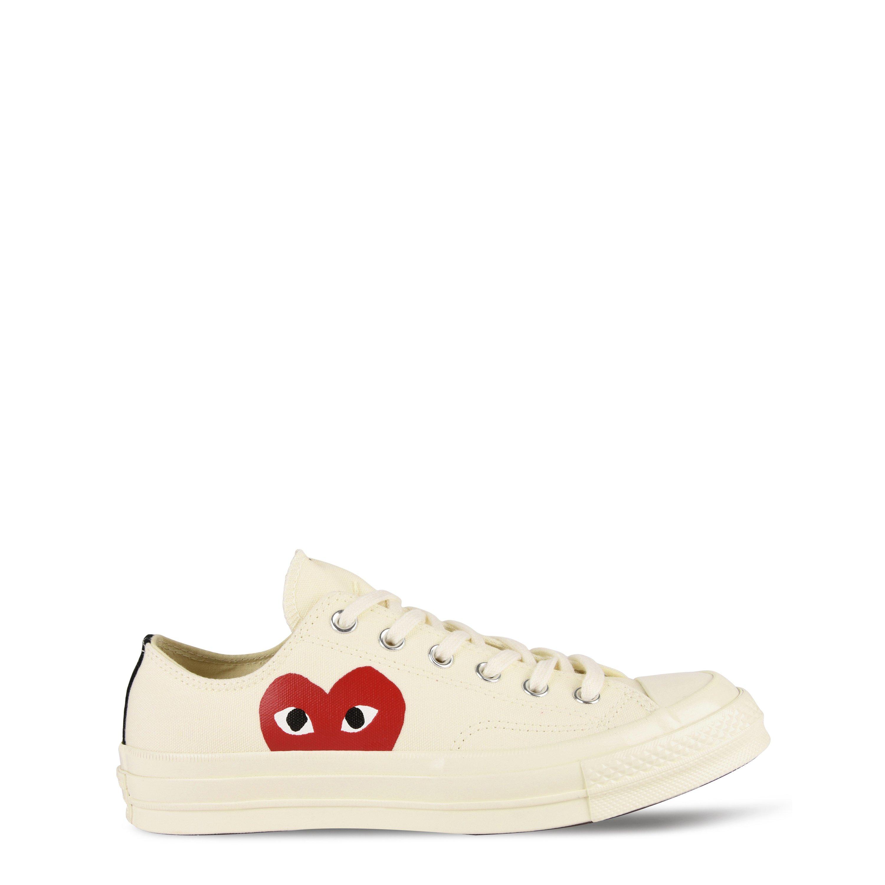 White 2 - Comme des Garcons PLAY - X Converse Large Peeping Heart Chuck Taylor 70 Trainers - 1