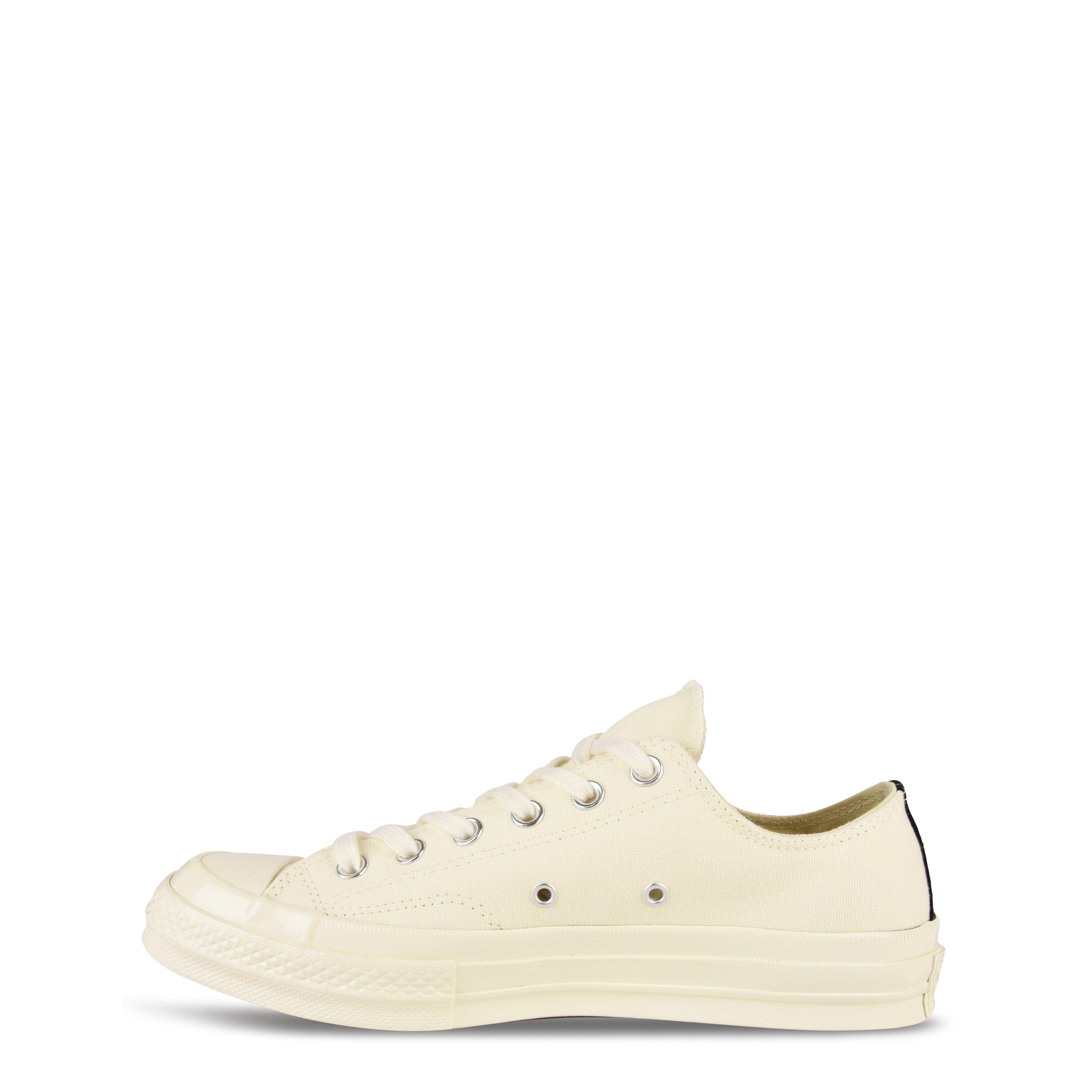 White 2 - Comme des Garcons PLAY - X Converse Large Peeping Heart Chuck Taylor 70 Trainers - 3