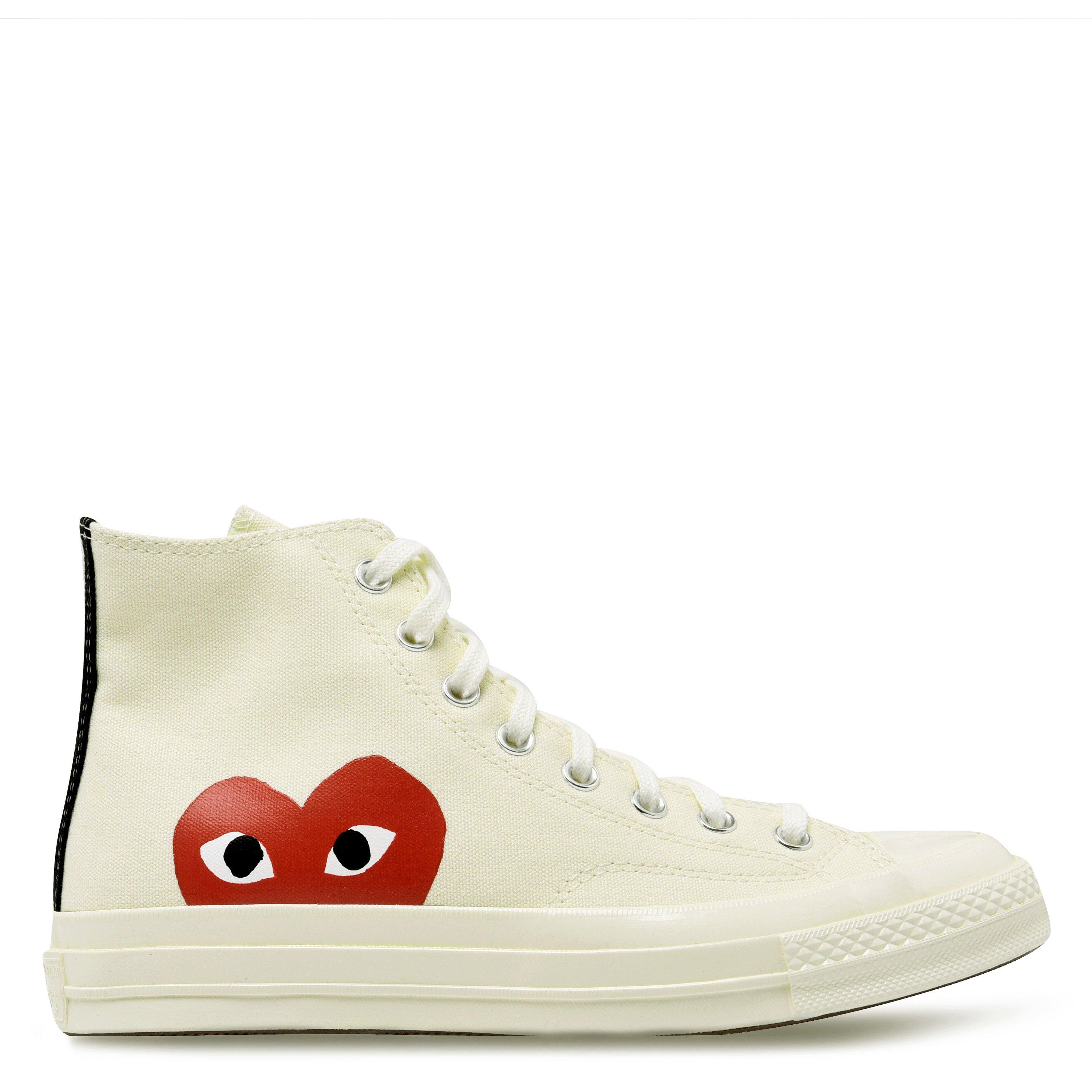 White 2 - Comme des Garcons PLAY - Chuck Logo High Top Trainers - 1