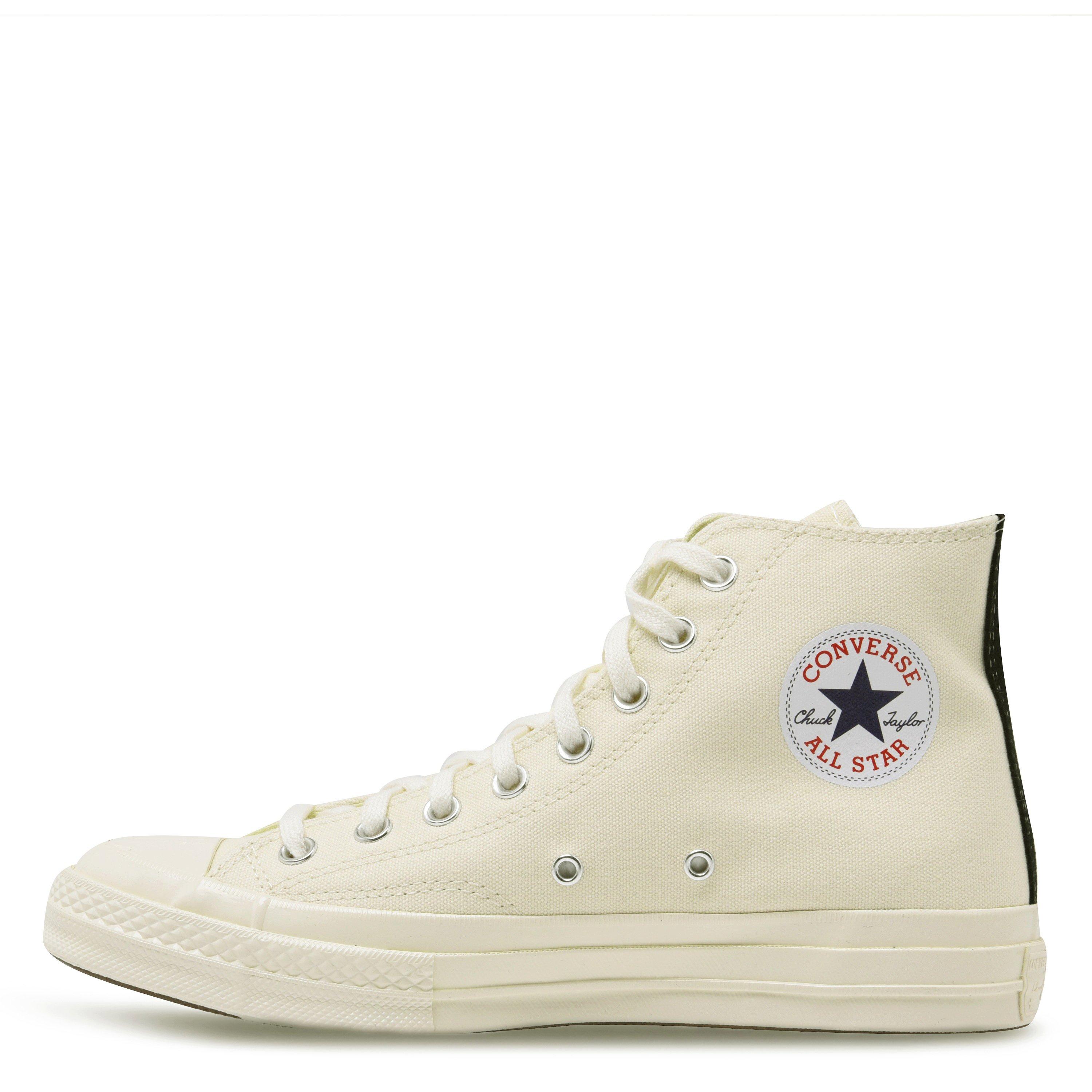 White 2 - Comme des Garcons PLAY - Chuck Logo High Top Trainers - 3
