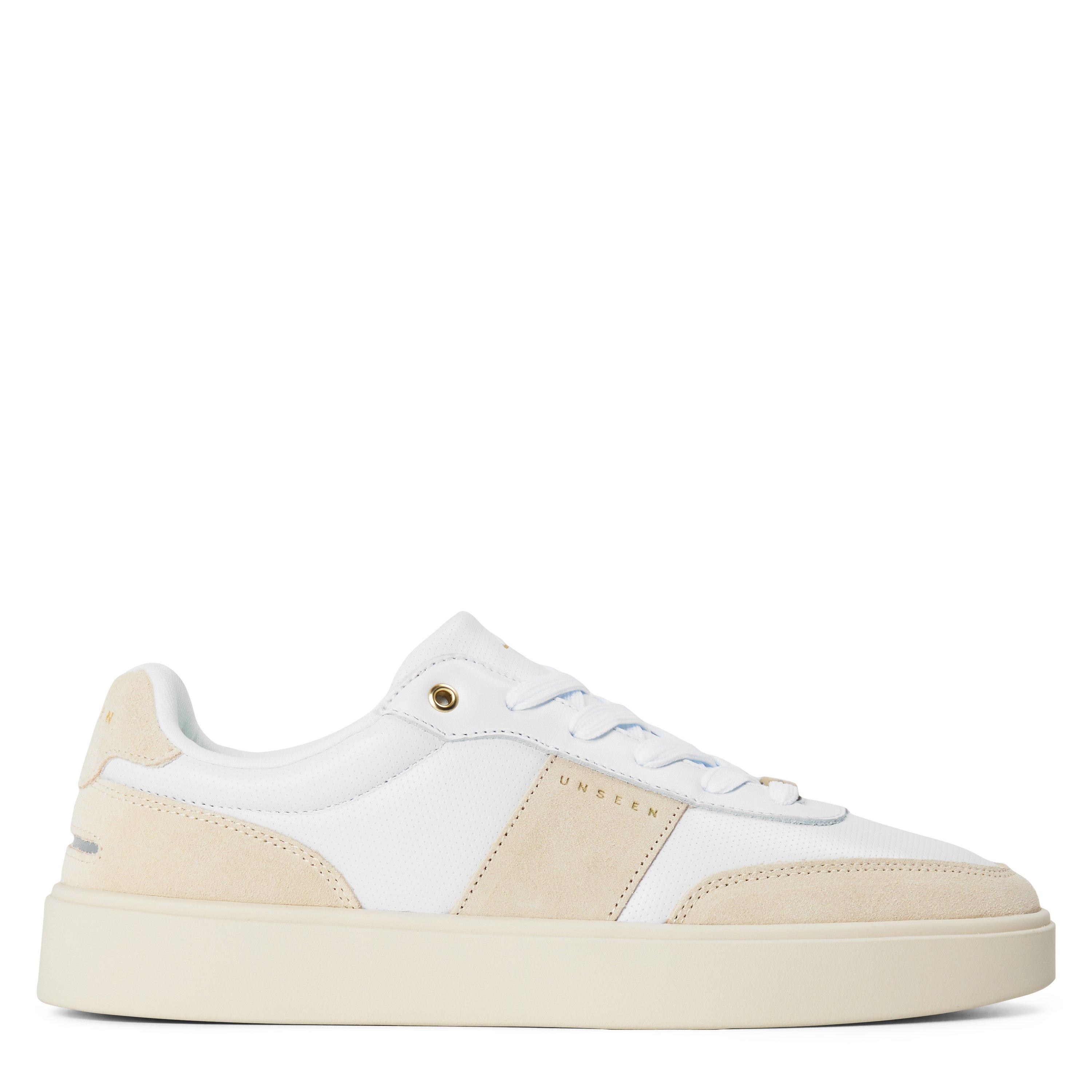 White/Tpe/Gld - Unseen Footwear - Men's Halket Low-Top Trainers - 1
