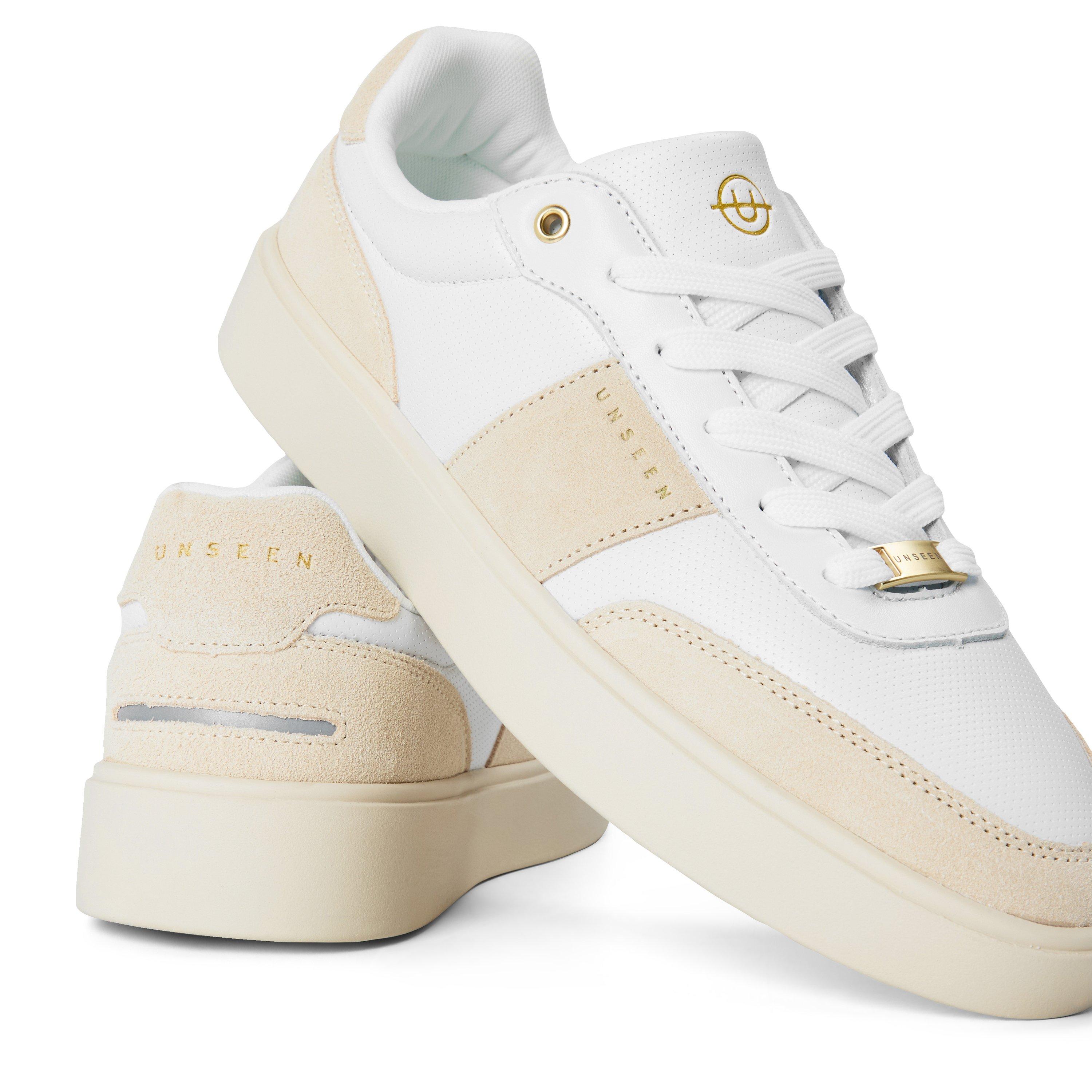 White/Tpe/Gld - Unseen Footwear - Men's Halket Low-Top Trainers - 3