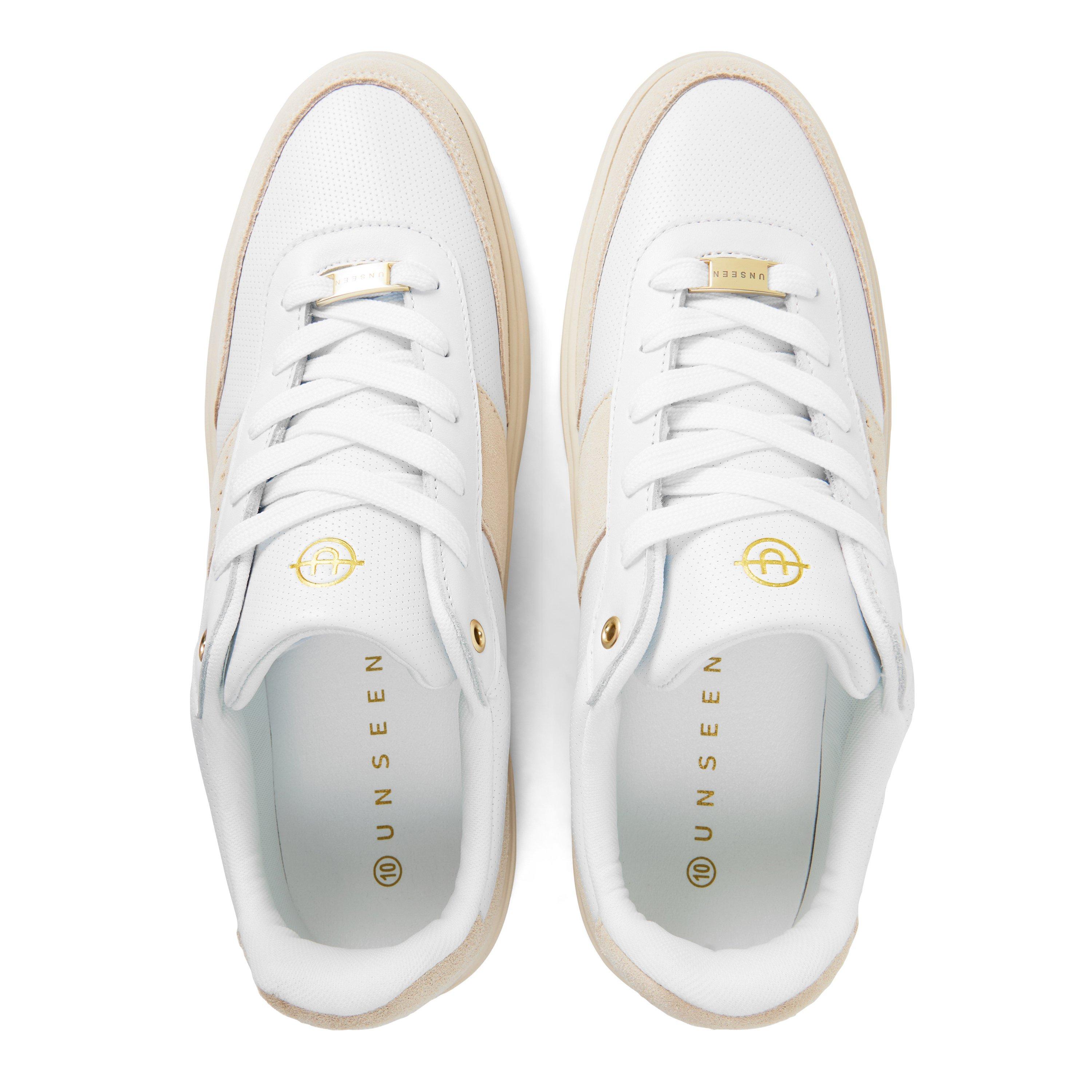 White/Tpe/Gld - Unseen Footwear - Men's Halket Low-Top Trainers - 4