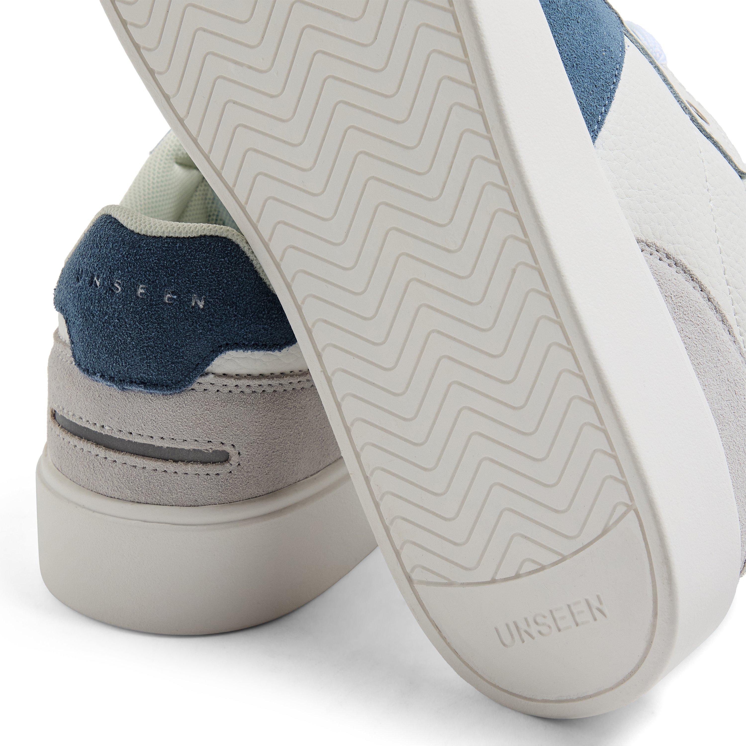 White/Pet/Gry - Unseen Footwear - Men's Halket Low-Top Trainers - 3