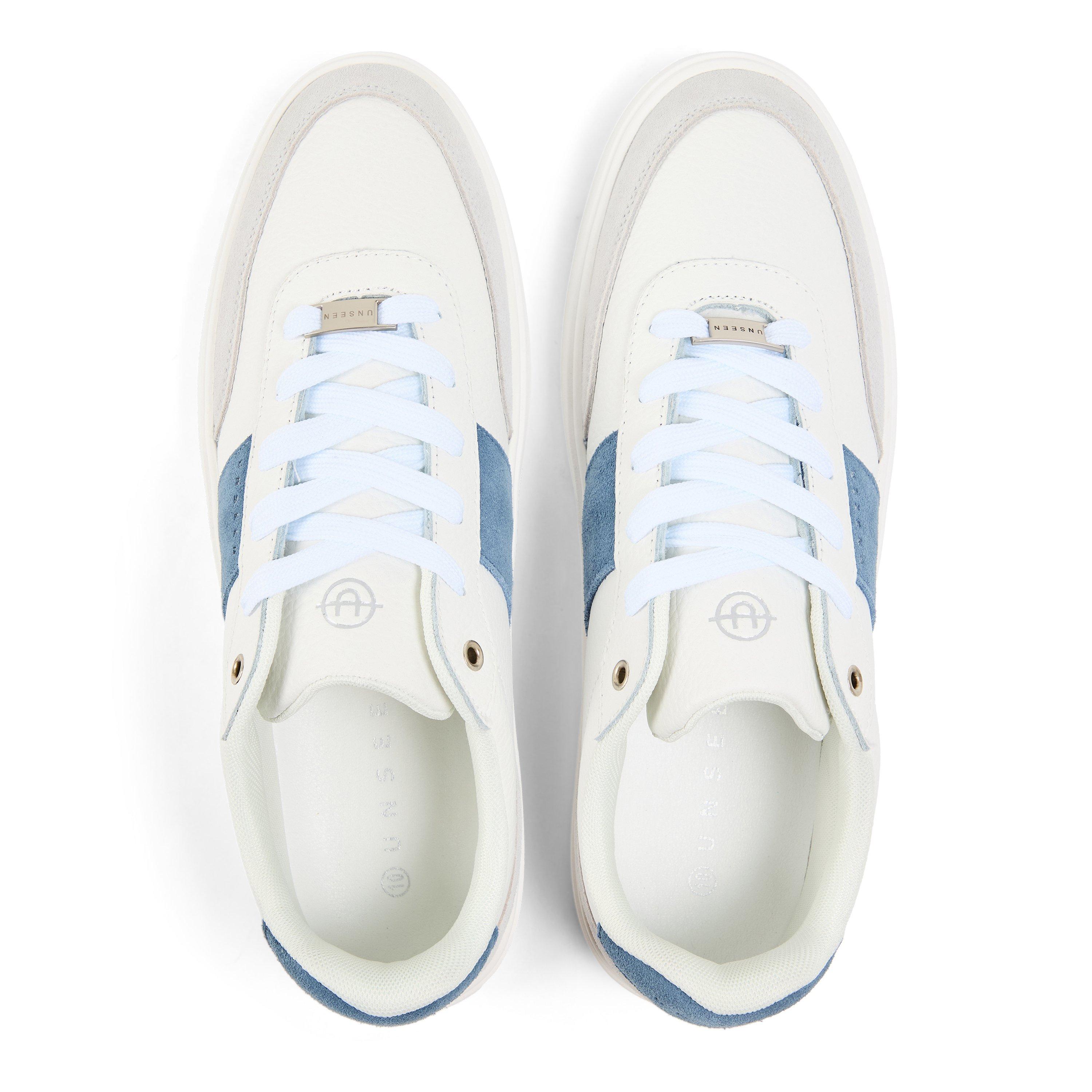 White/Pet/Gry - Unseen Footwear - Men's Halket Low-Top Trainers - 4