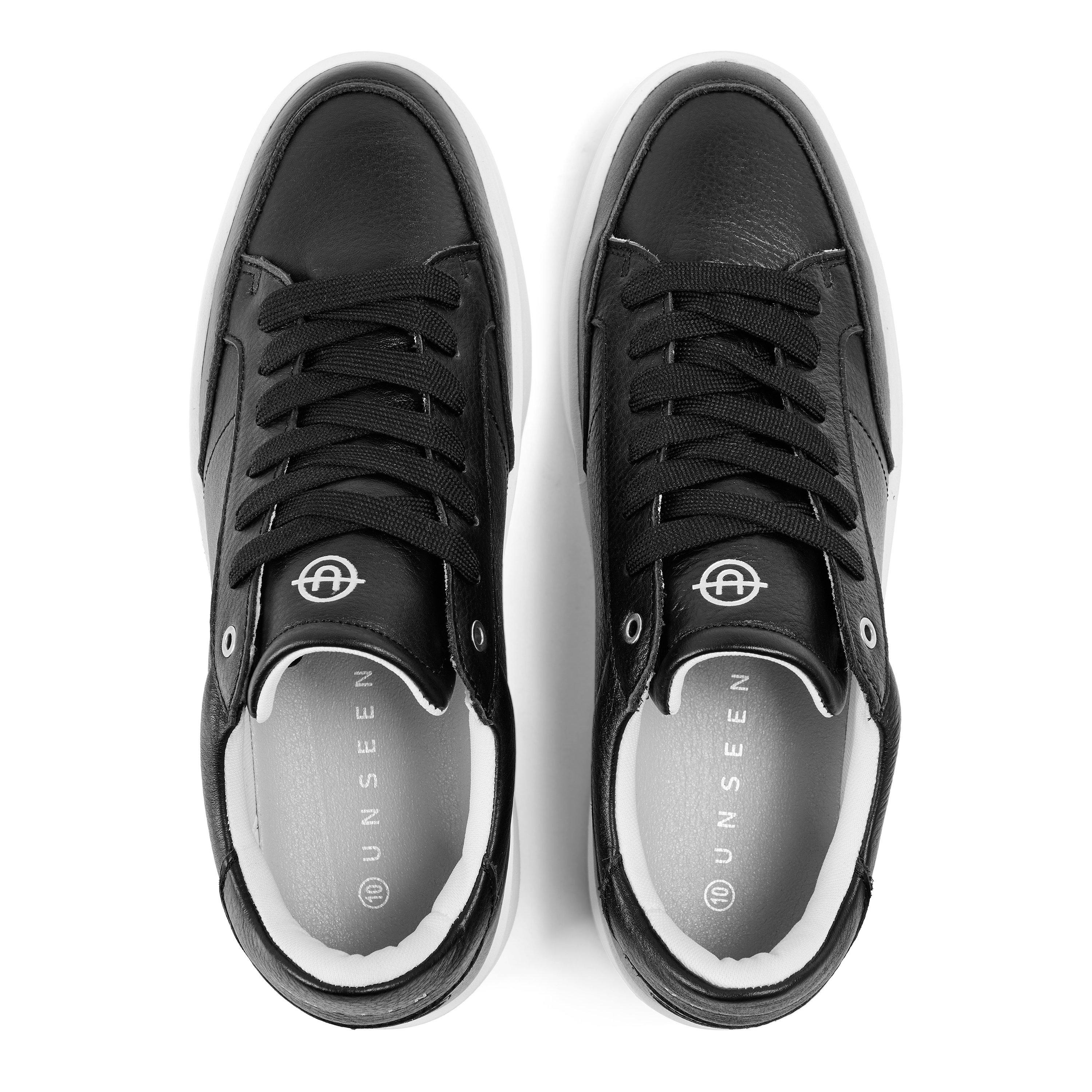 Tumbled Black - Unseen Footwear - Men's Helier Tum Low-Top Trainers - 4