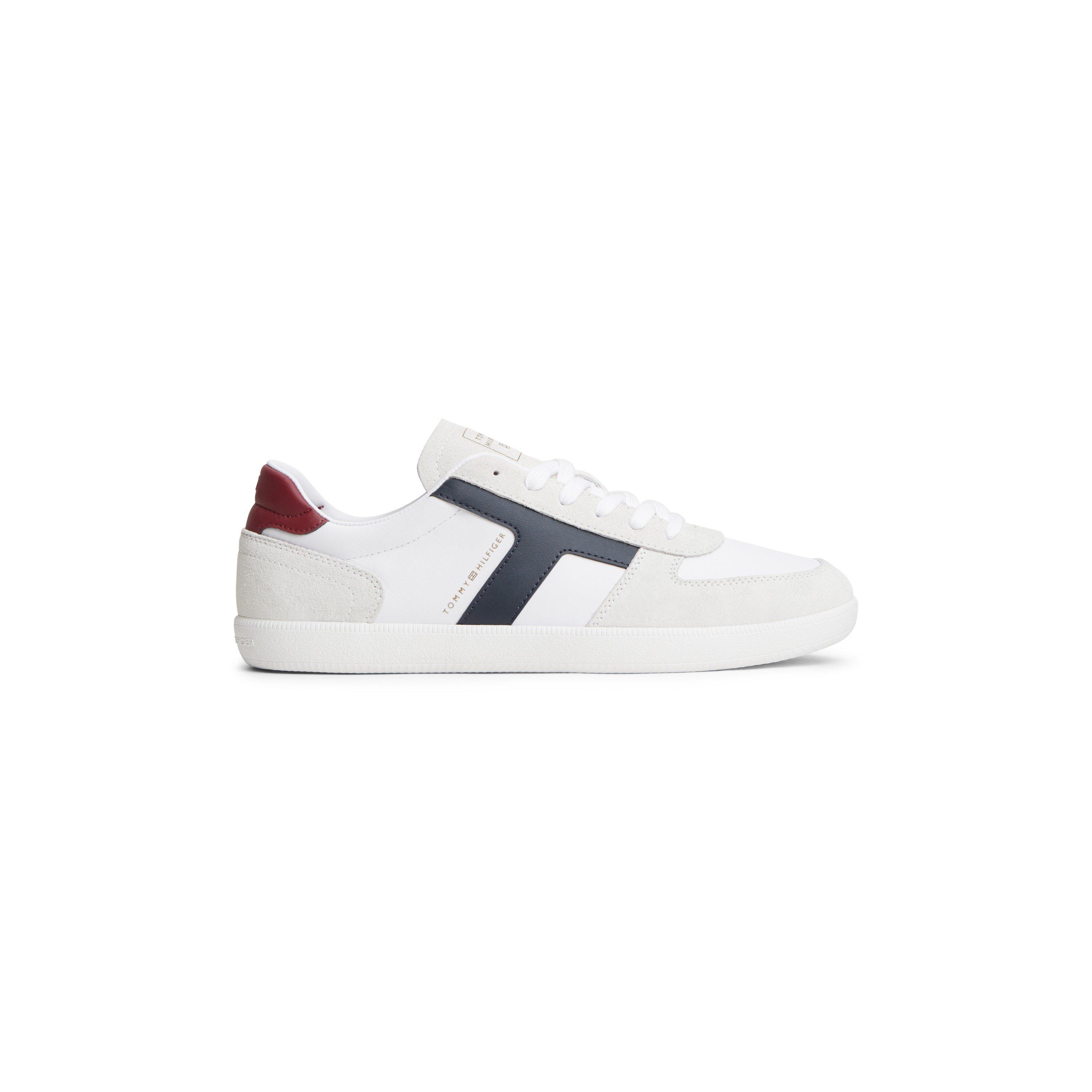 Tommy Hilfiger Men's Tribeca Suede Low-Top Trainers White Size 10 (44) - Image 2