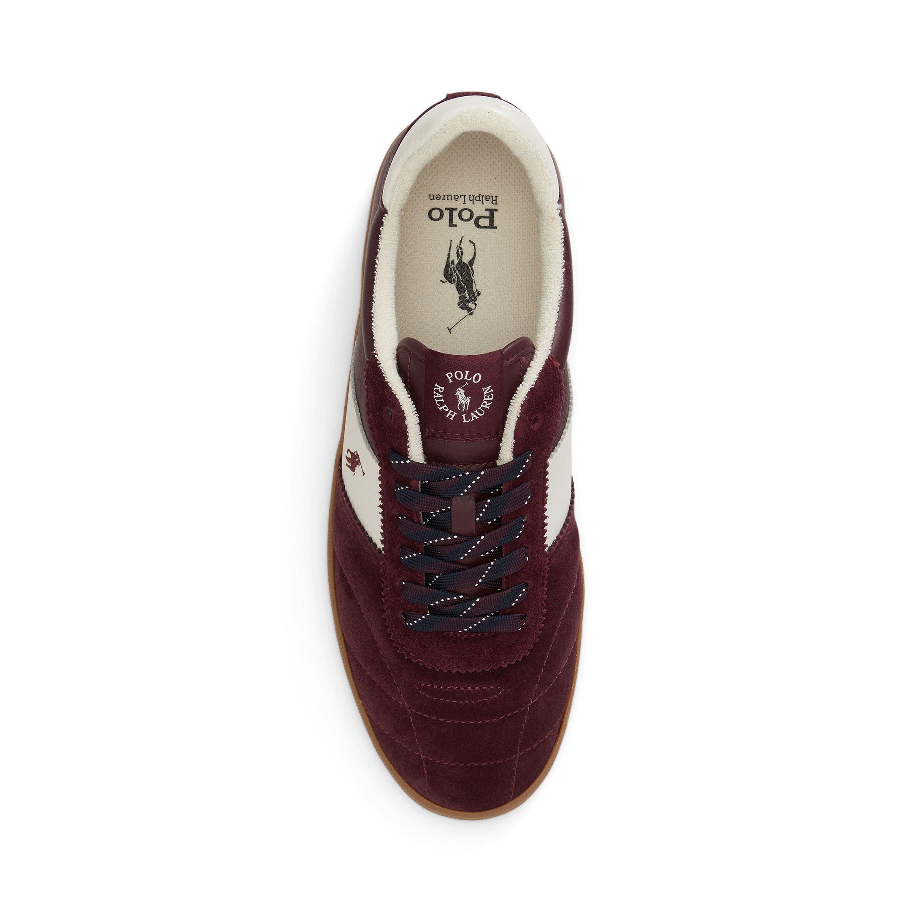 Wine/Decwash - Polo Ralph Lauren - Men's Court Vulc Leather Low-Top Trainers - 3