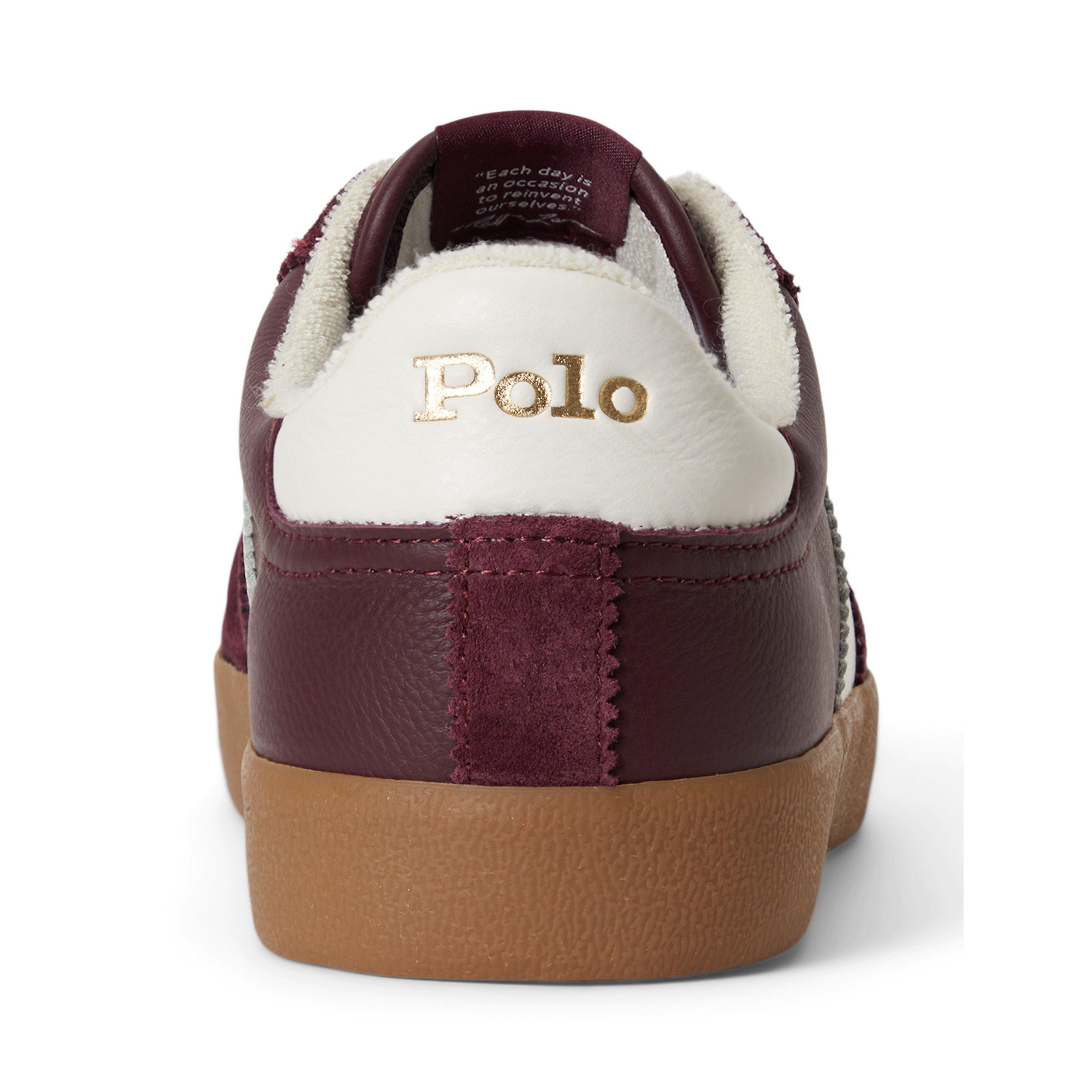 Wine/Decwash - Polo Ralph Lauren - Men's Court Vulc Leather Low-Top Trainers - 4