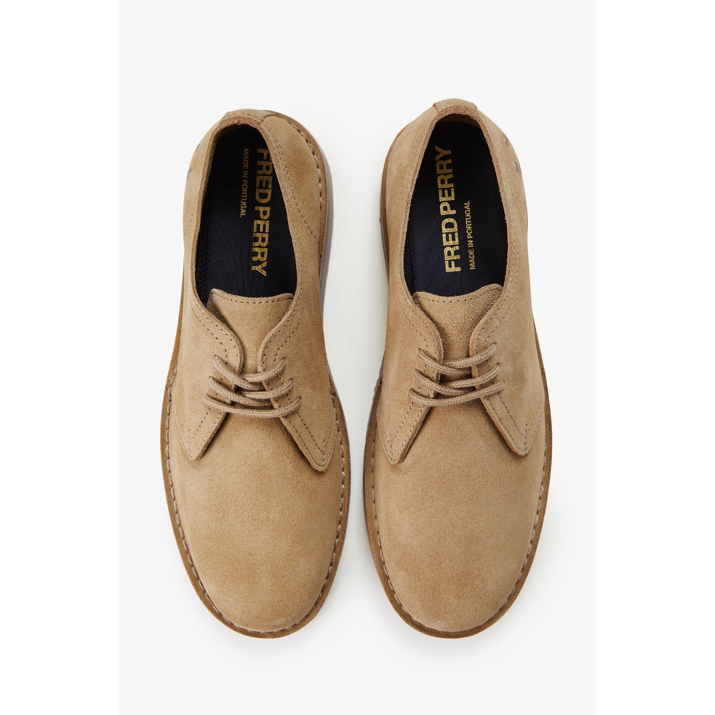 363 Warm Stone - Fred Perry - Men's Linden Suede Derby Shoes - 3