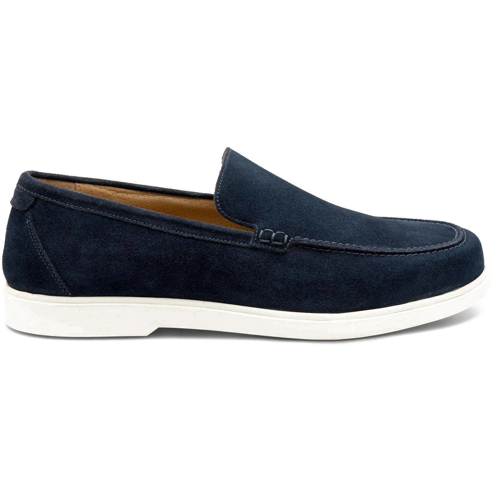 Navy Suede - Loake - Men's Tuscany Loafers - 1