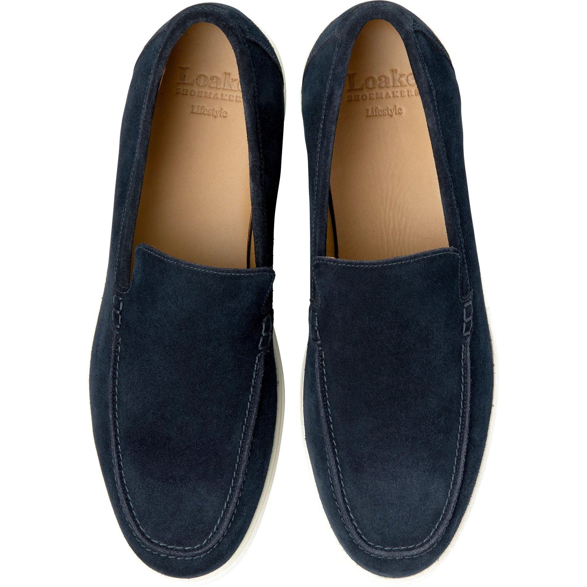 Navy Suede - Loake - Men's Tuscany Loafers - 3