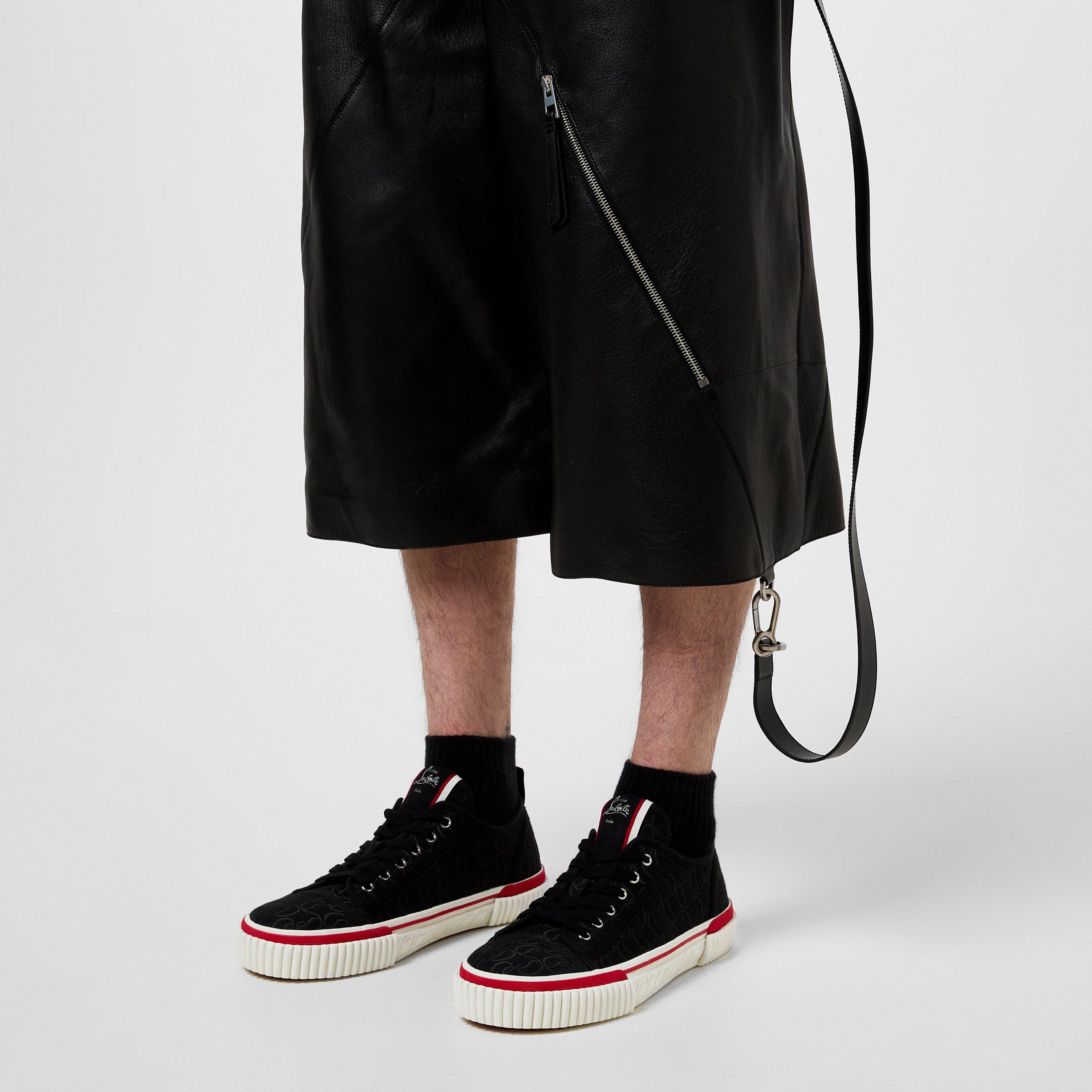 Black - Christian Louboutin - Pedro Logo-Jacquard Canvas Sneakers - 2