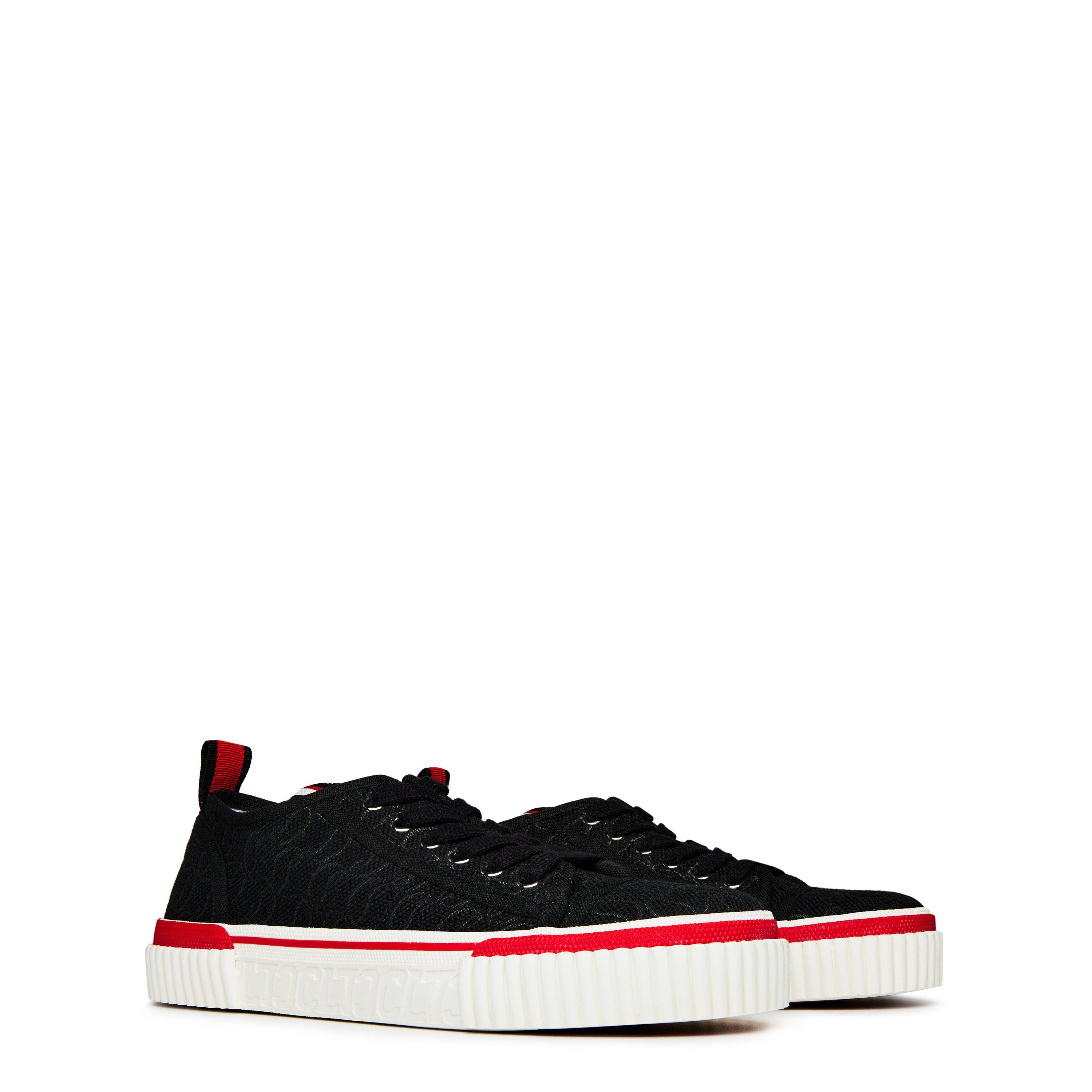 Black - Christian Louboutin - Pedro Logo-Jacquard Canvas Sneakers - 4