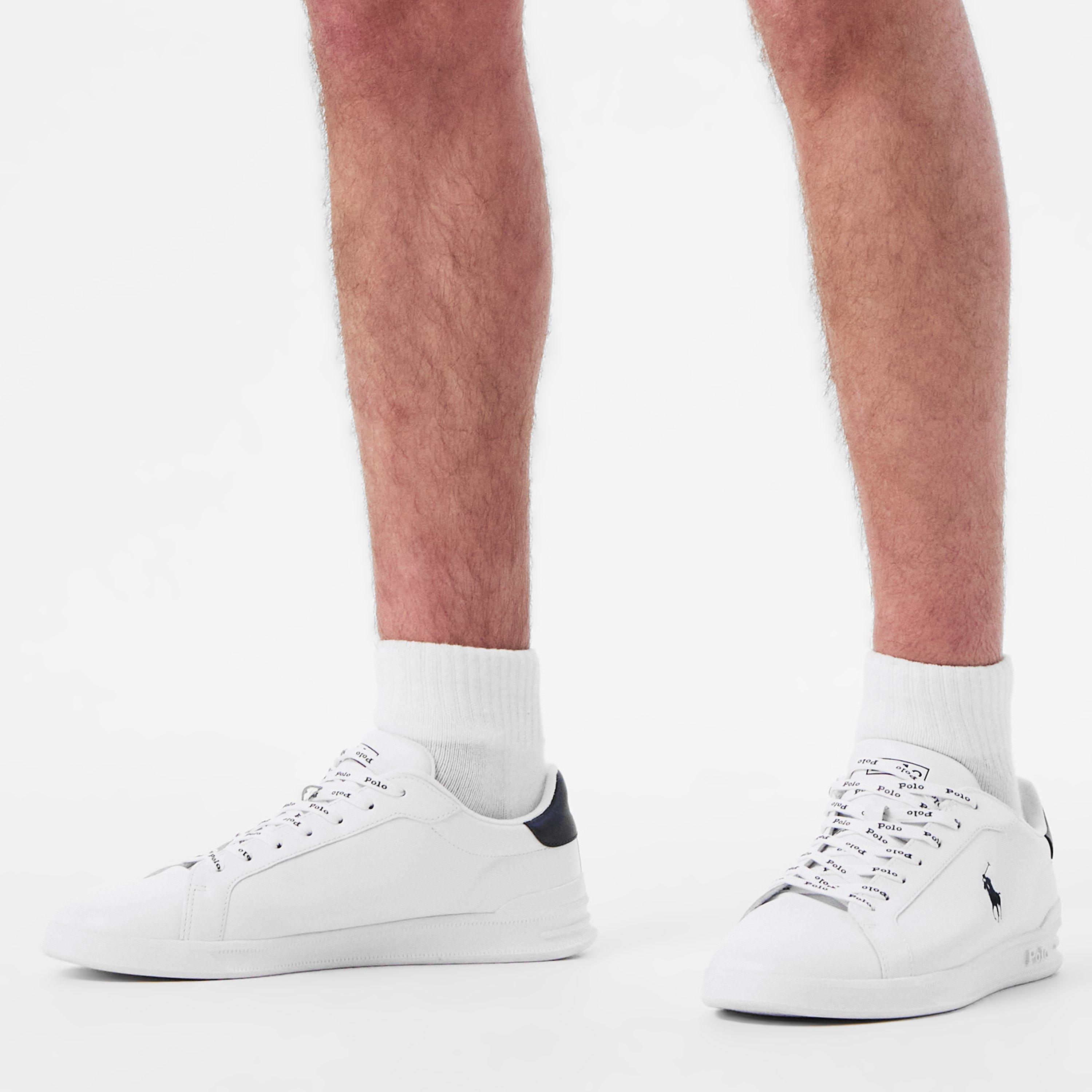 White/Navy - Polo Ralph Lauren - Men's Heritage Court Low-Top Trainers - 3