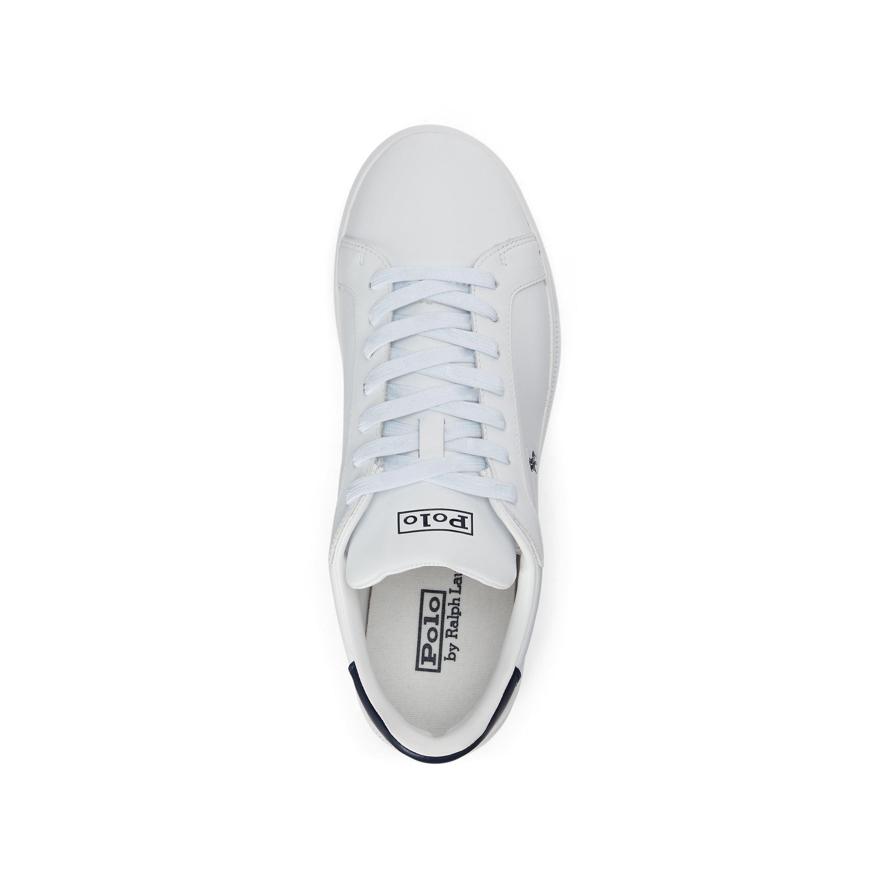 White/Navy - Polo Ralph Lauren - Men's Heritage Court Low-Top Trainers - 4