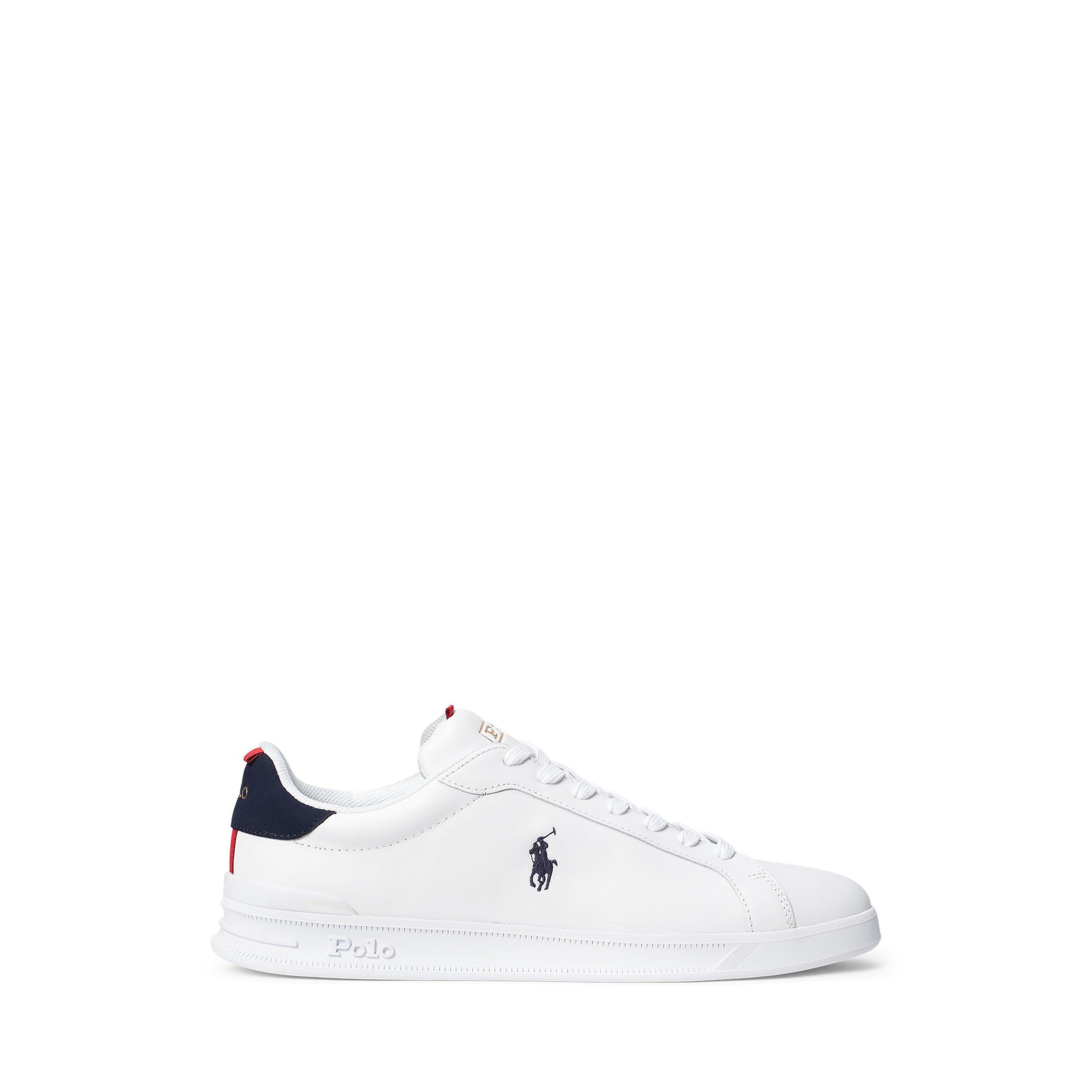 Polo Ralph Lauren Men's Heritage Court Low-Top Trainers - White/Navy/Red - 11 (45)