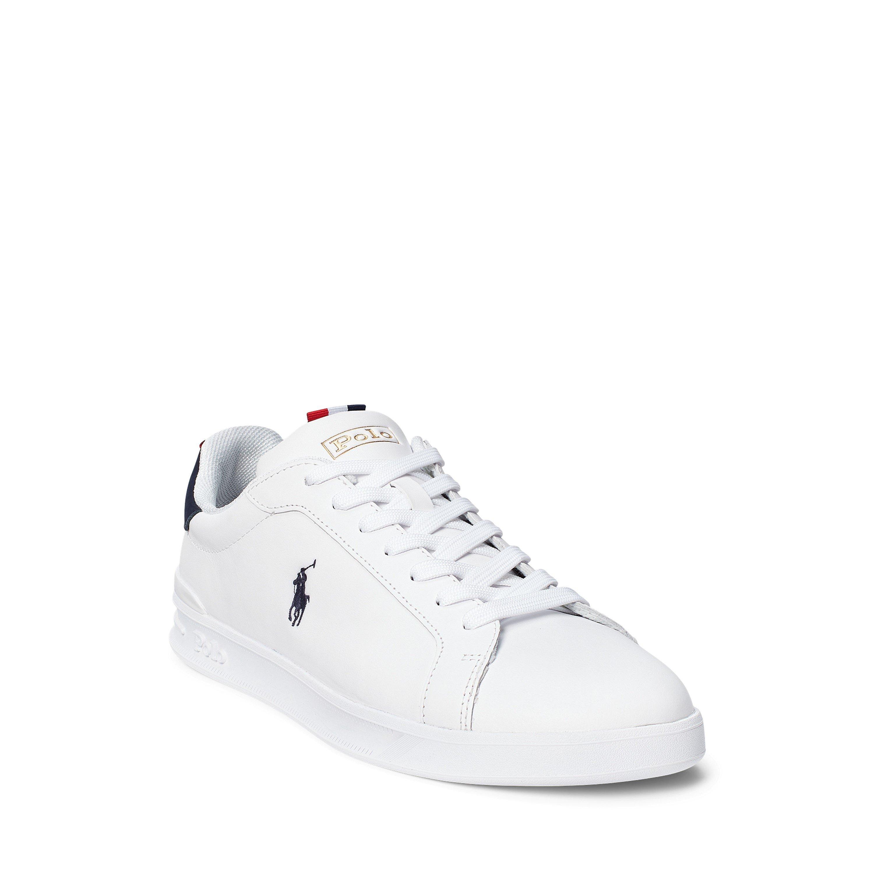 White/Navy/Red - Polo Ralph Lauren - Men's Heritage Court Low-Top Trainers - 2