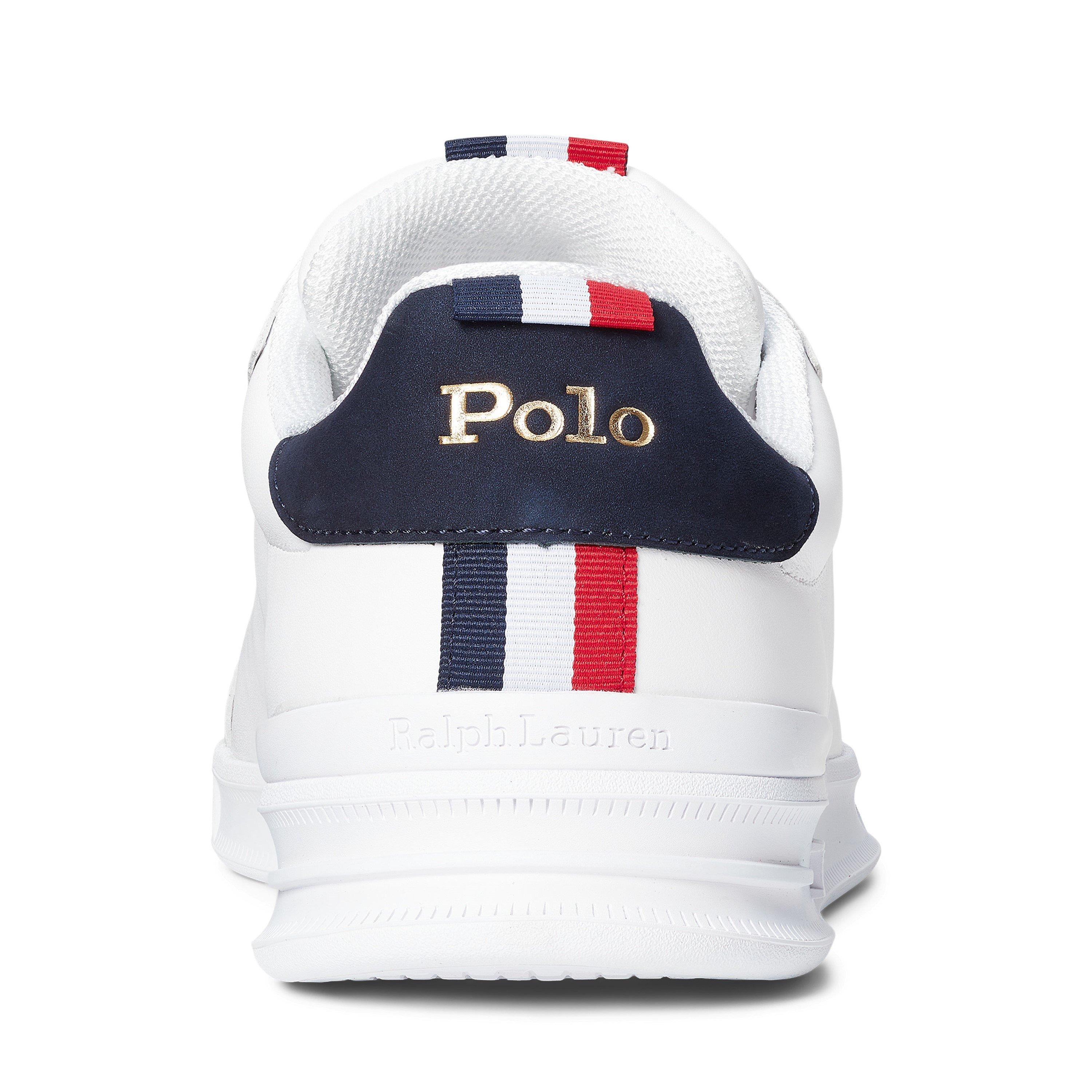 White/Navy/Red - Polo Ralph Lauren - Men's Heritage Court Low-Top Trainers - 4