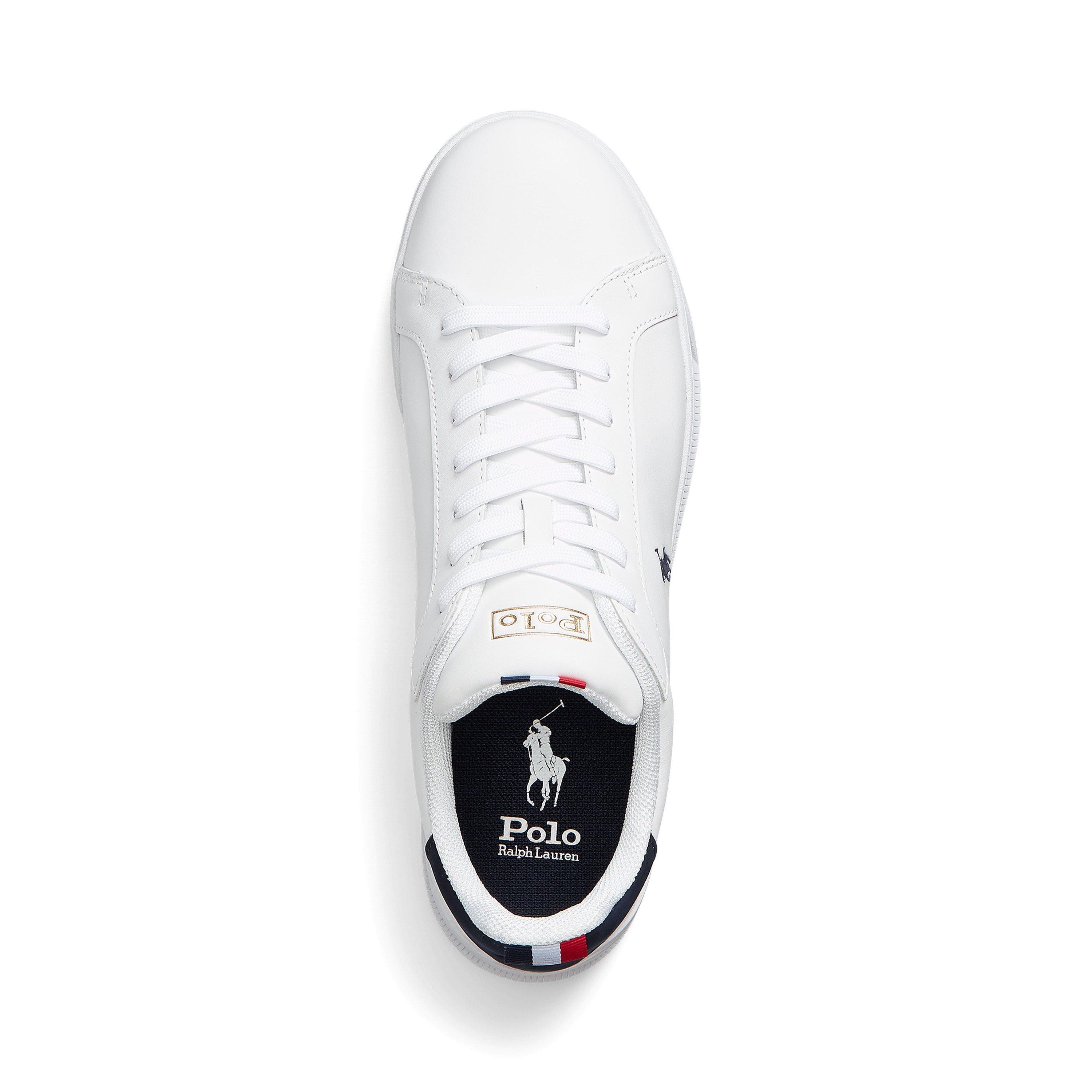 White/Navy/Red - Polo Ralph Lauren - Men's Heritage Court Low-Top Trainers - 5