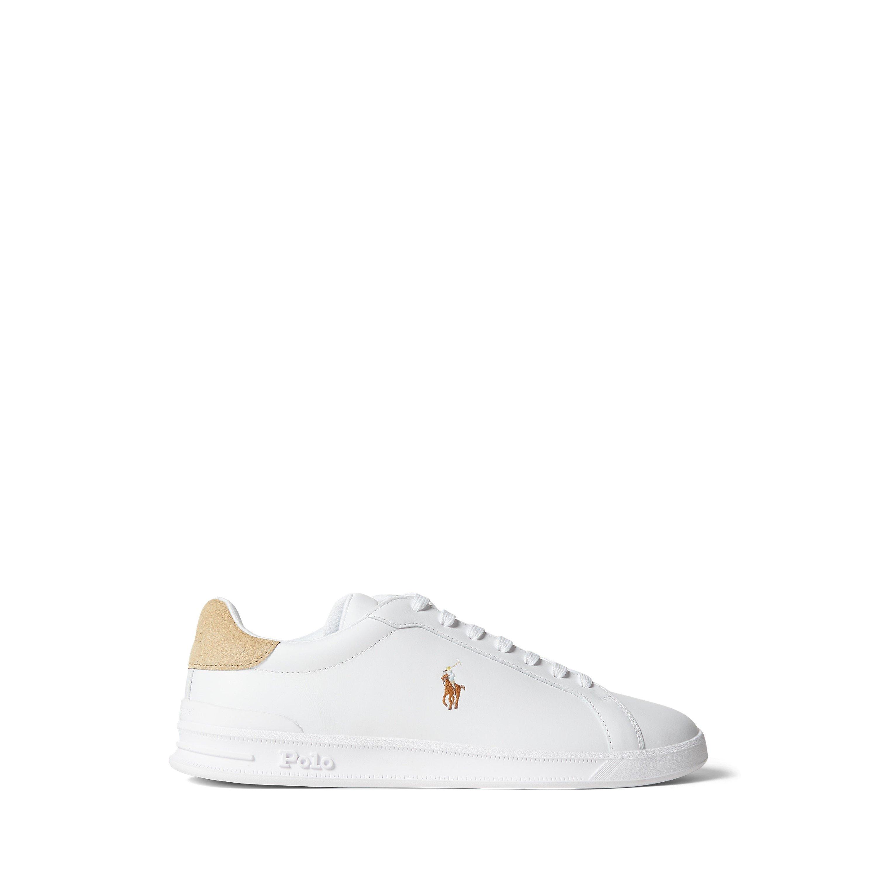 Polo Ralph Lauren Men's Heritage Court Low-Top Trainers - White/Bone - Size 9 (43)