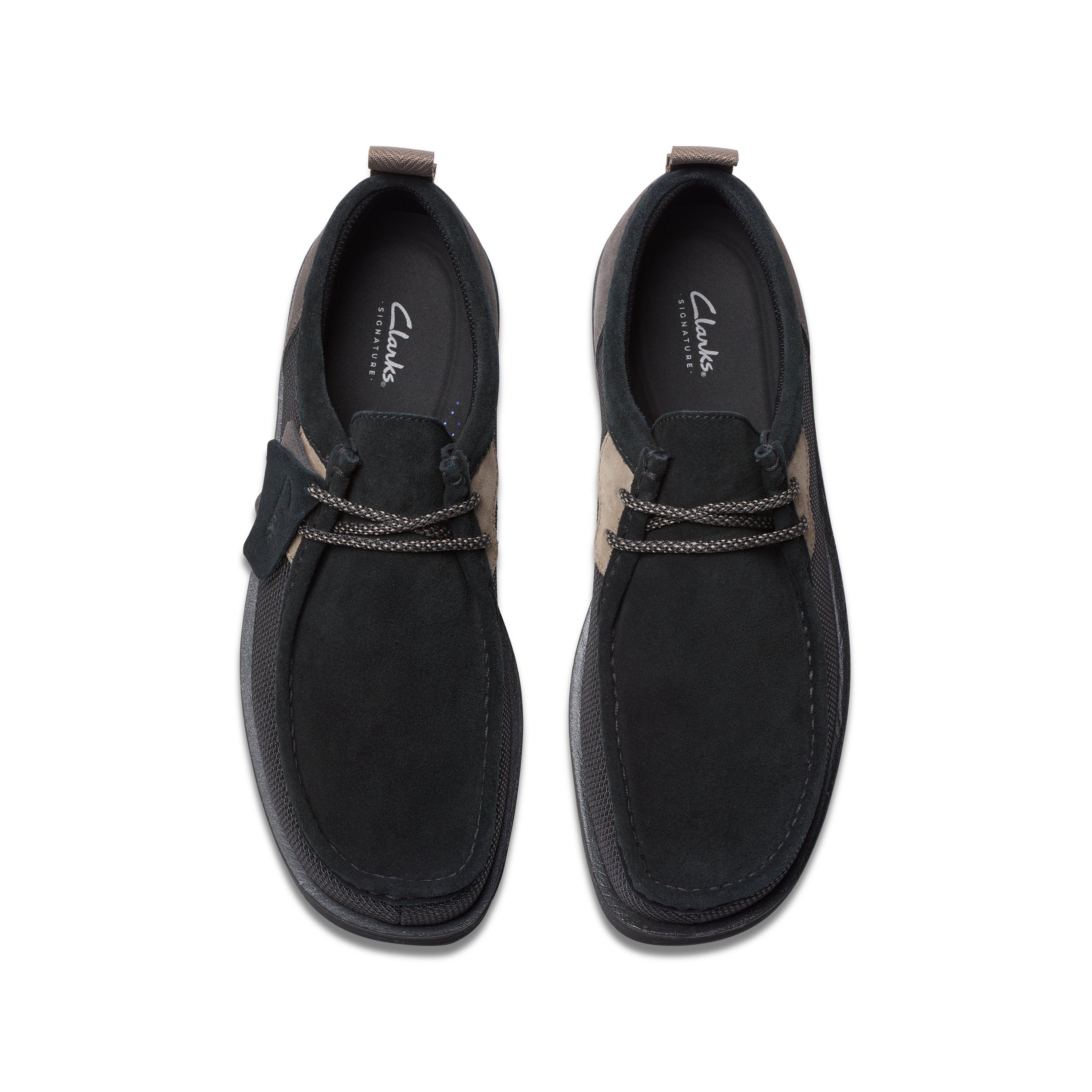 Black Combi - Clarks - Men's Wallabee Moc Toe Formal Shoes - 6