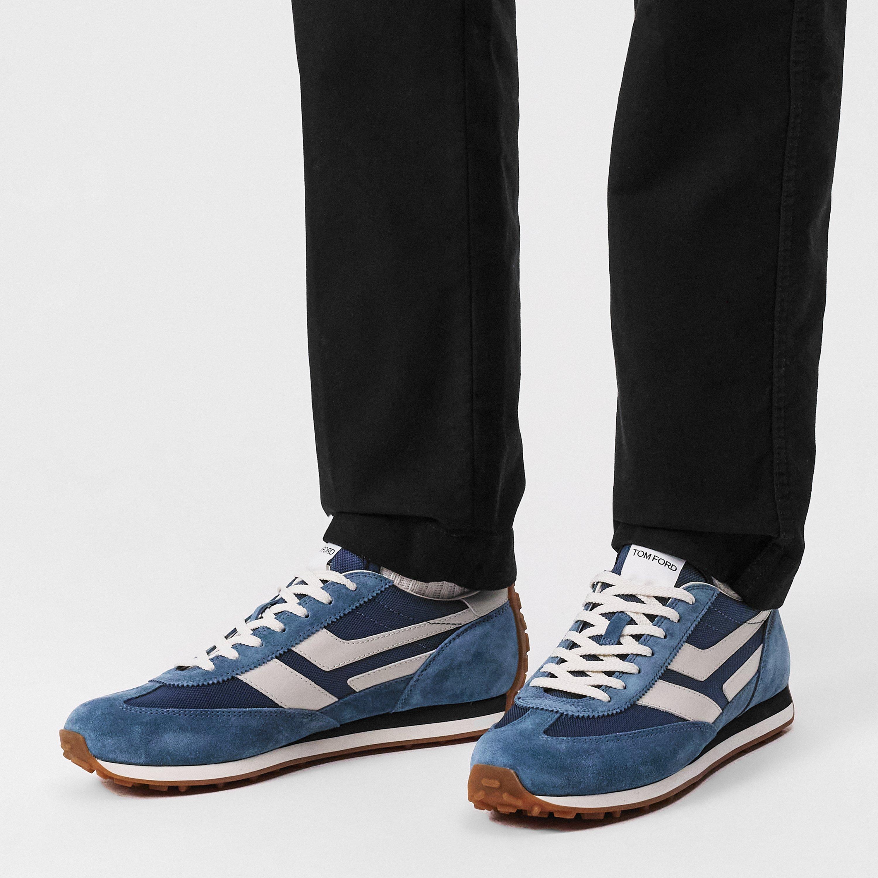 Steel Blue - Tom Ford - Mick Suede-Trimmed Trainers - 2