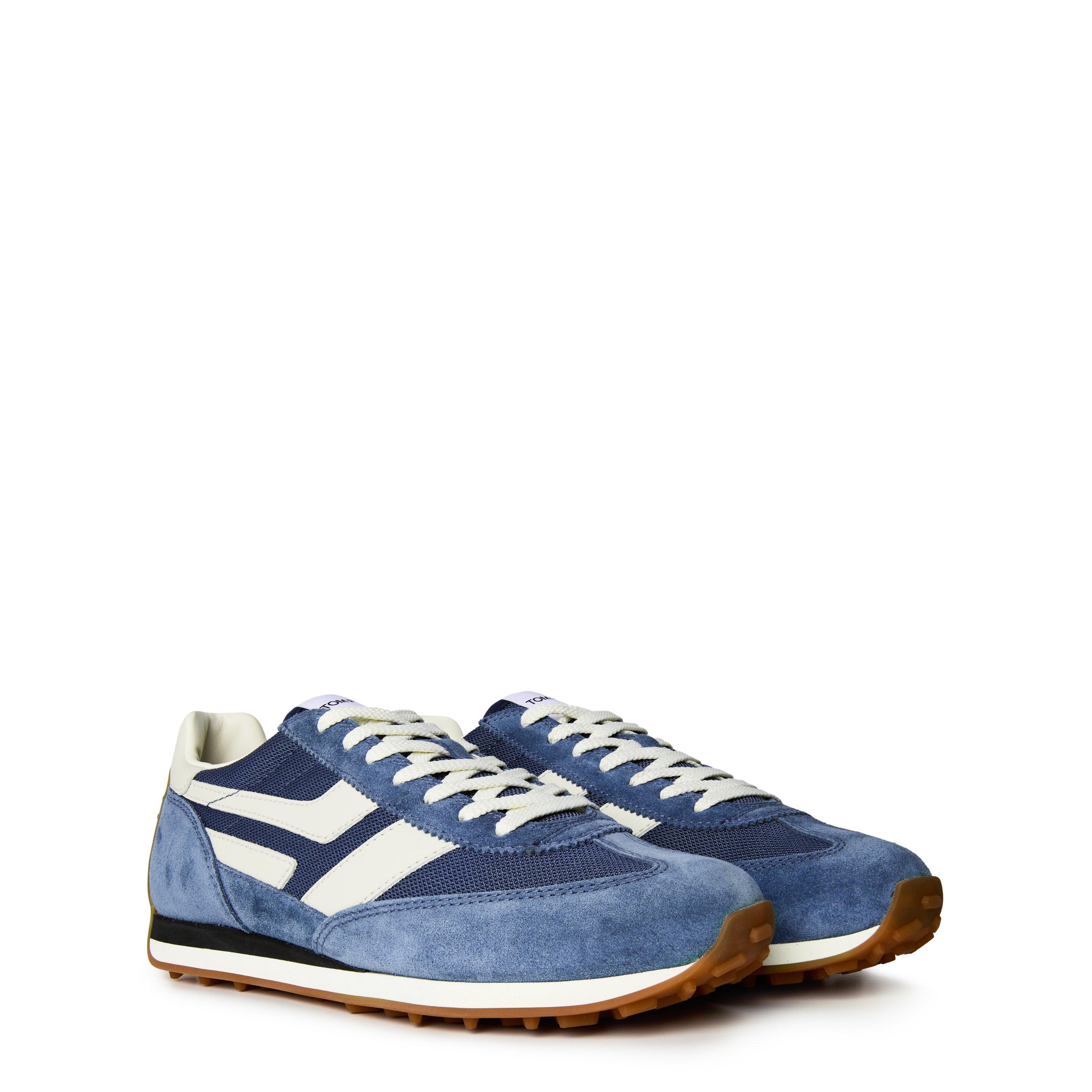 Steel Blue - Tom Ford - Mick Suede-Trimmed Trainers - 4