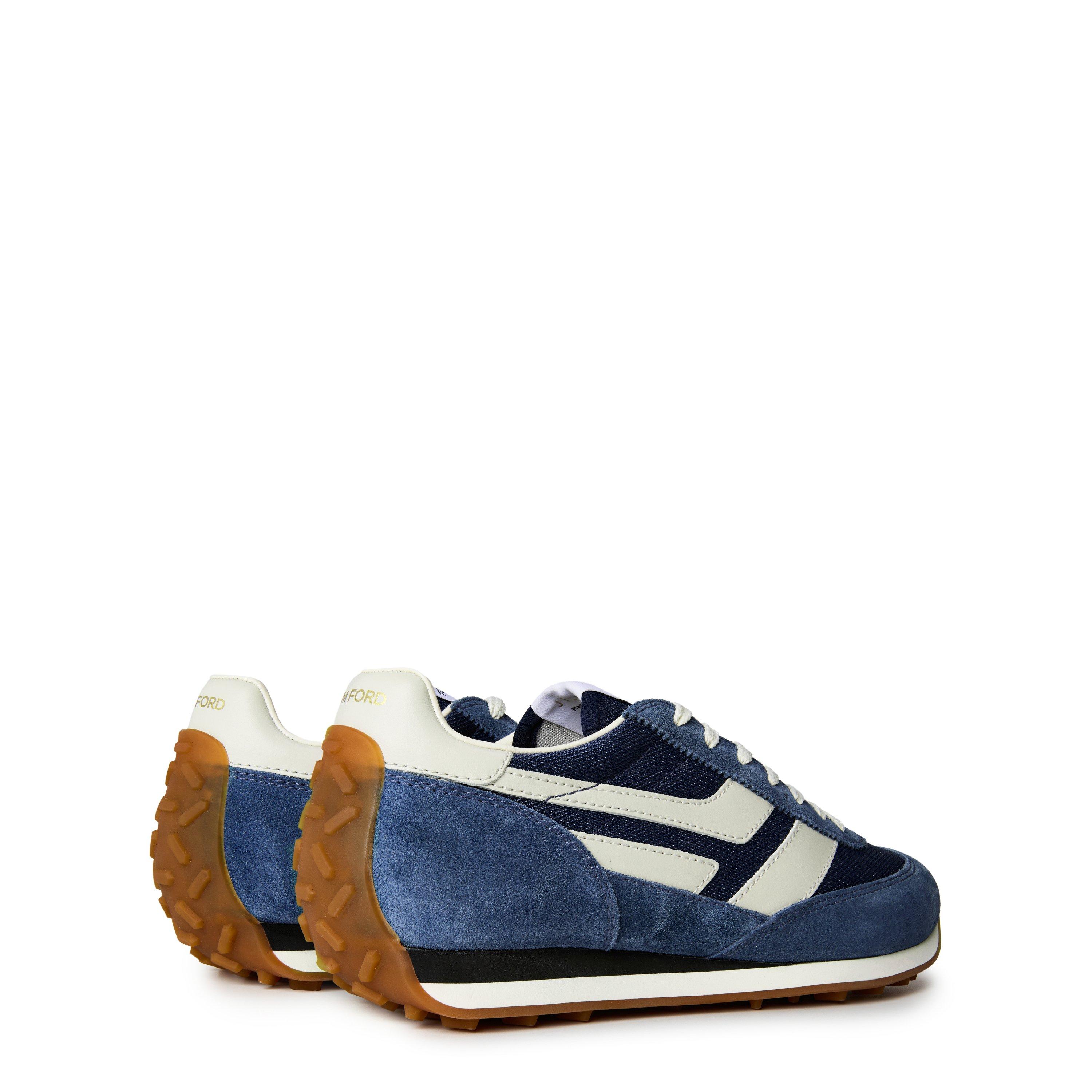 Steel Blue - Tom Ford - Mick Suede-Trimmed Trainers - 5
