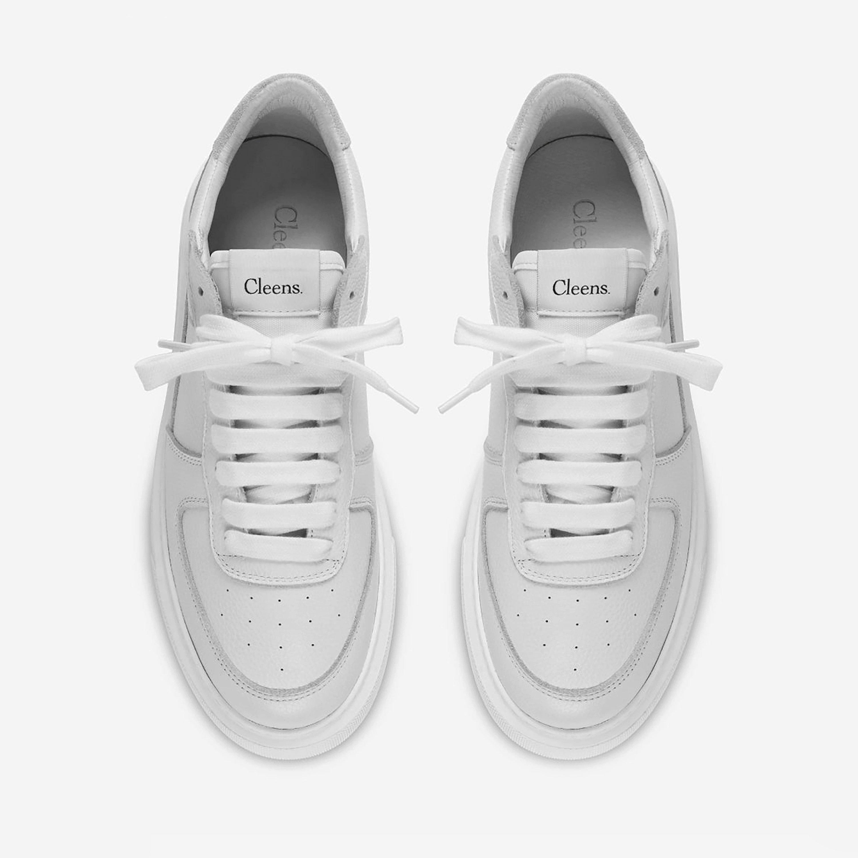 Triple White - Cleens - Men's Court Suede Trainers - 5