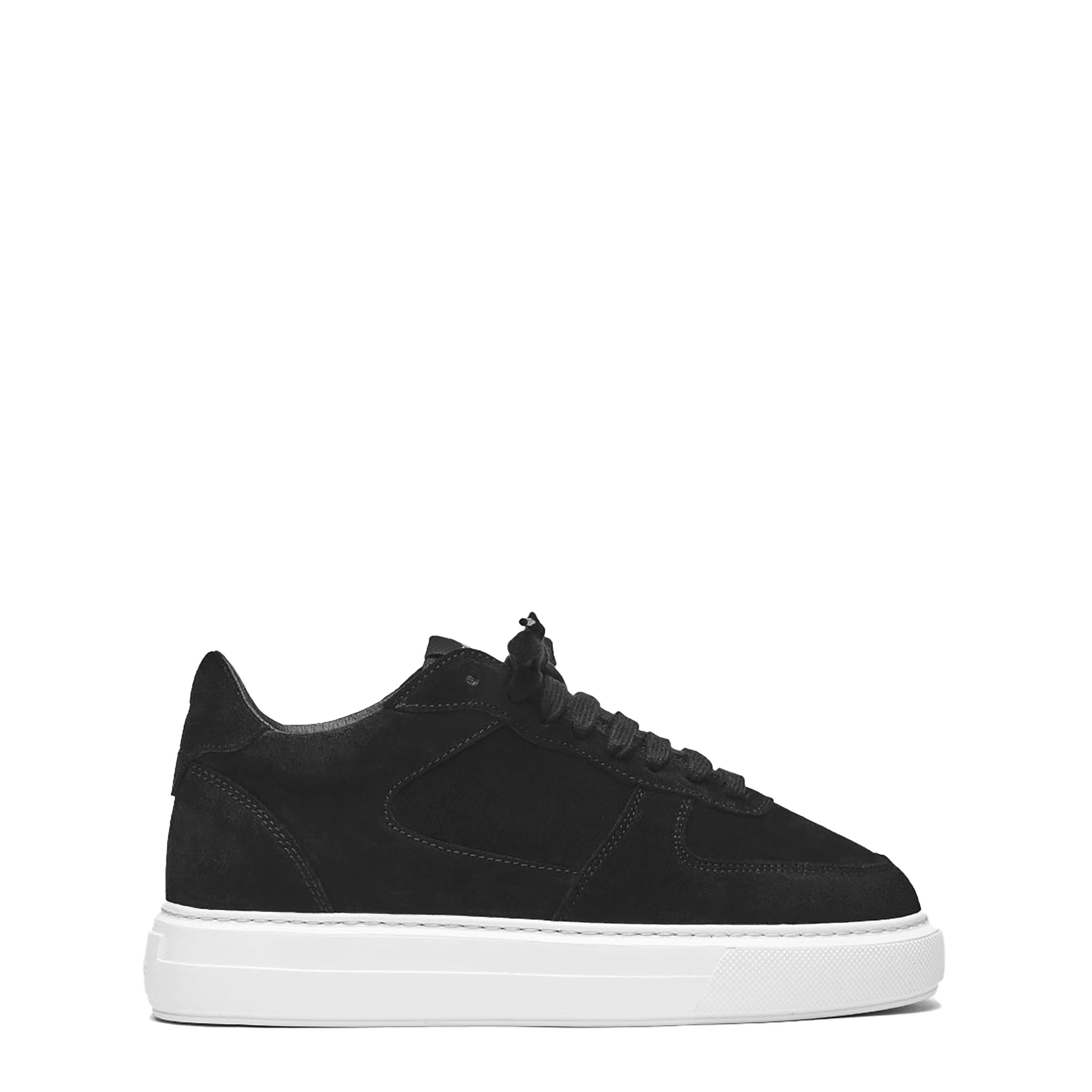 Cleens Men's Court Suede Trainers - Black Suede - Size 7.5 (41.5)