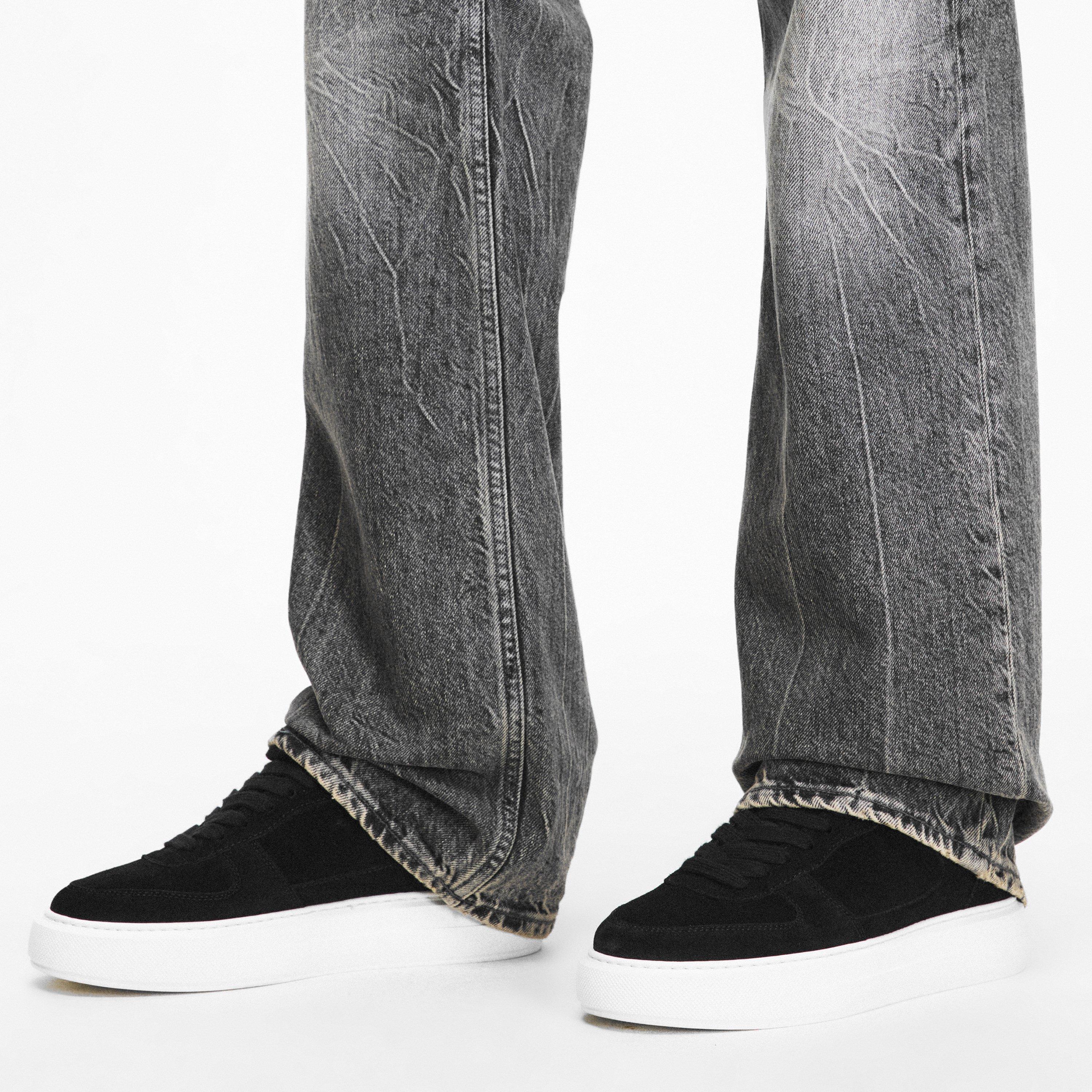 Black Suede - Cleens - Men's Court Suede Trainers - 3