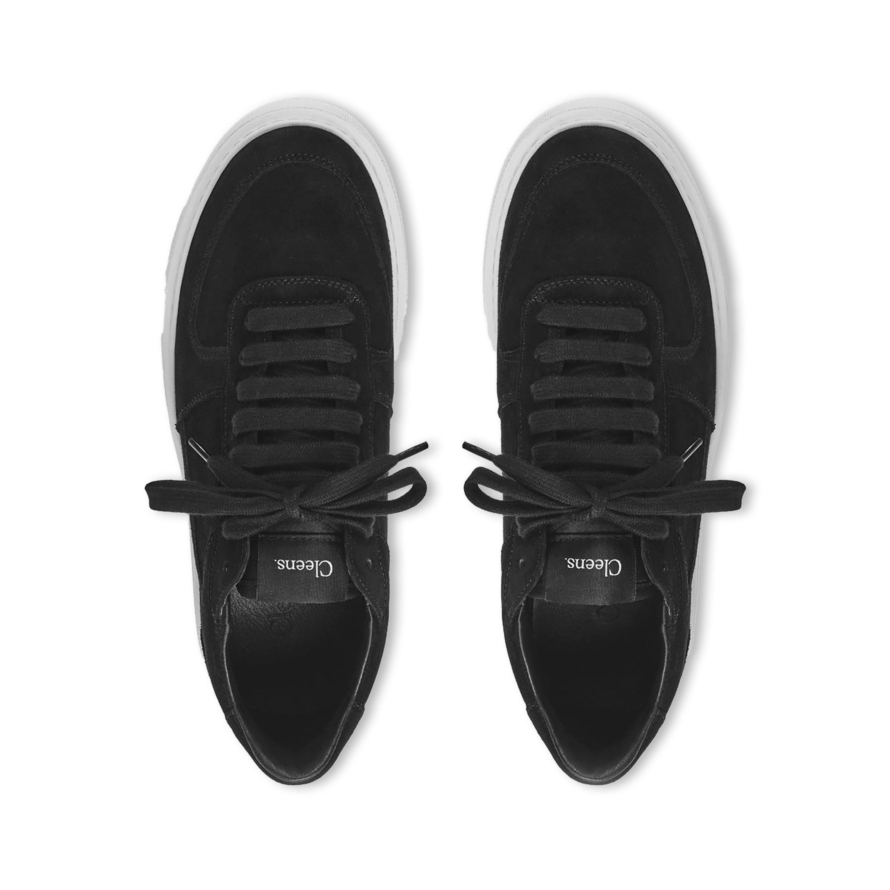 Black Suede - Cleens - Men's Court Suede Trainers - 5