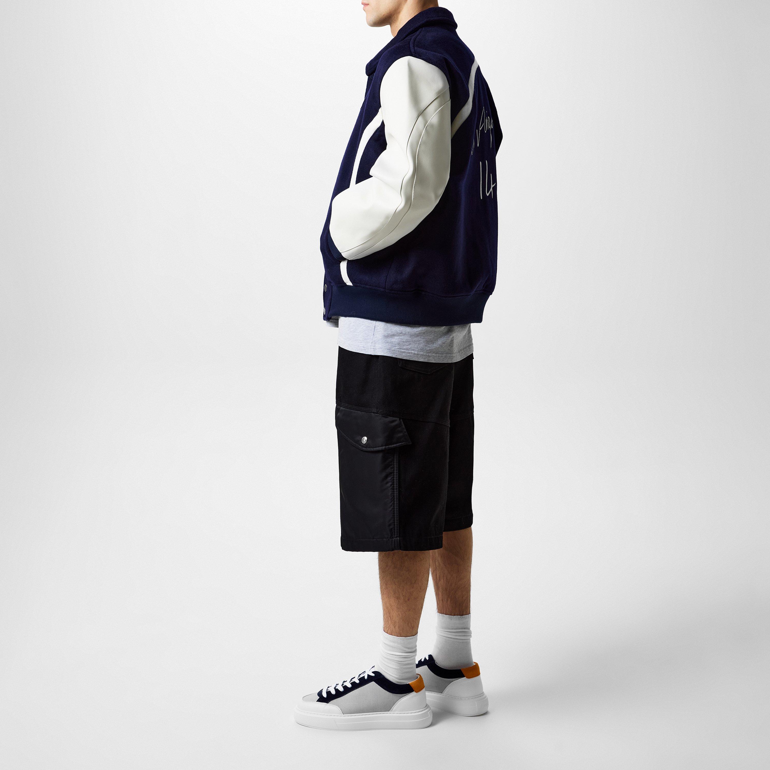 Navy White - Cleens - Men's Minimalist Leather Luxor Trainers - 6