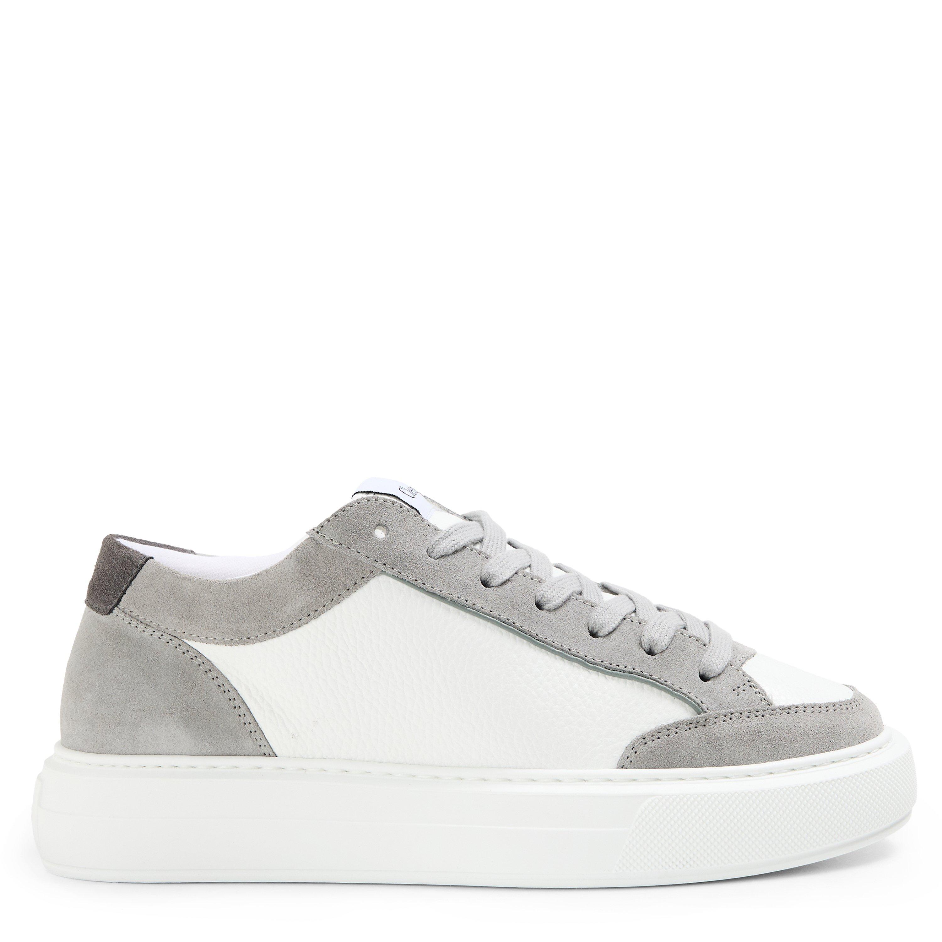 Cleens Men's Minimalist Leather Luxor Trainers - Dove Grey - Size 7.5 (41.5)