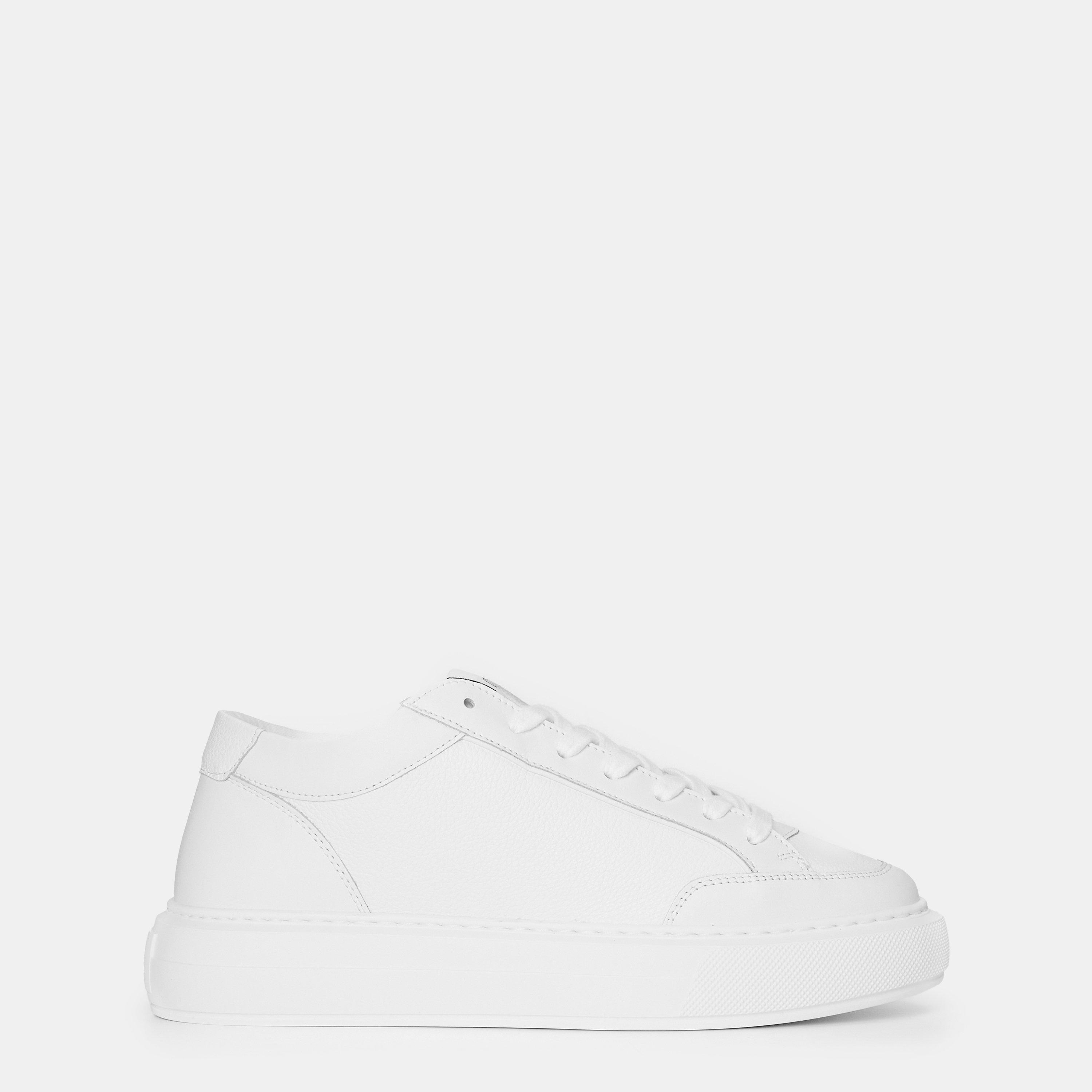 Cleens Men's Minimalist Leather Luxor Trainers - Ice White - Size 8.5 (42.5)