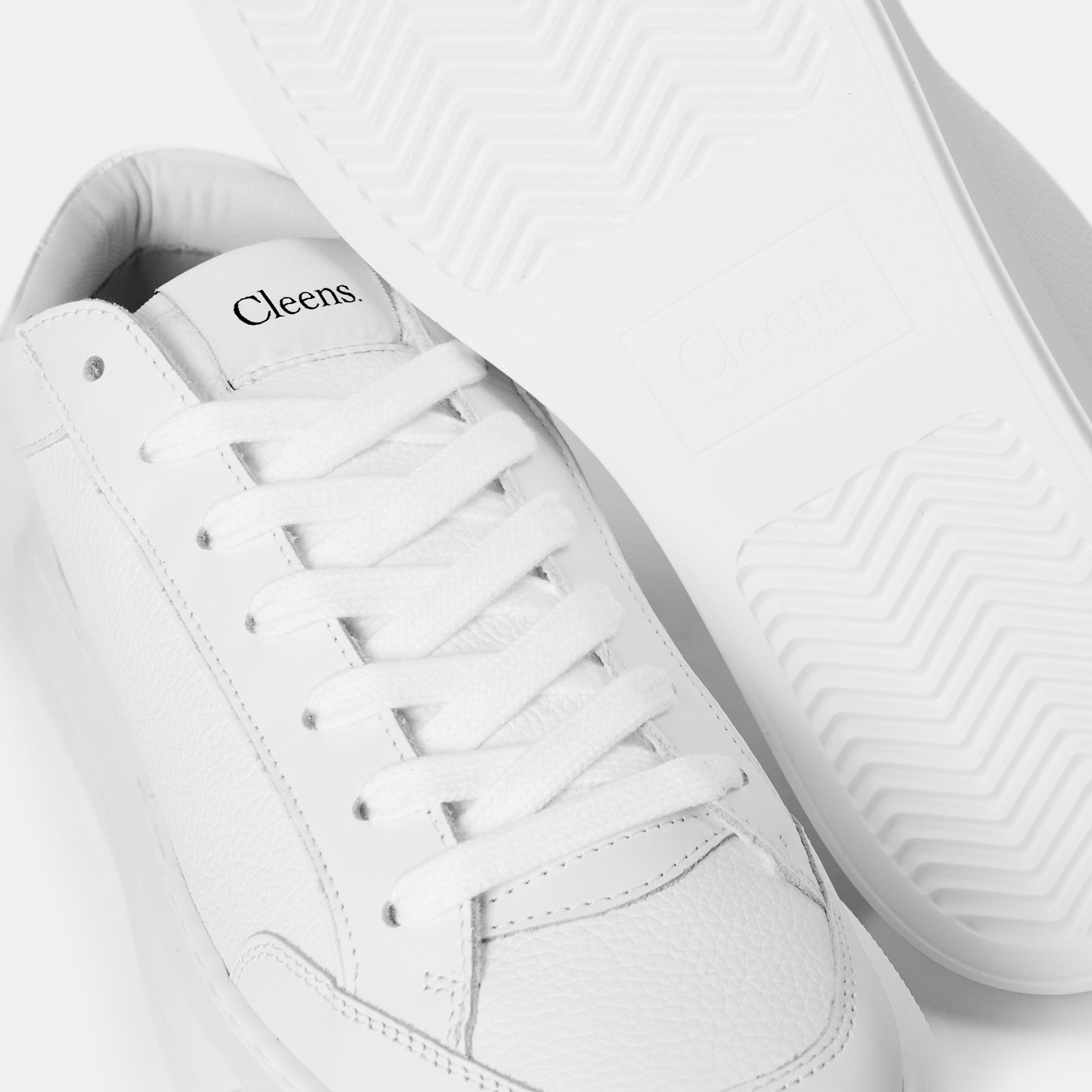 Ice White - Cleens - Men's Minimalist Leather Luxor Trainers - 4