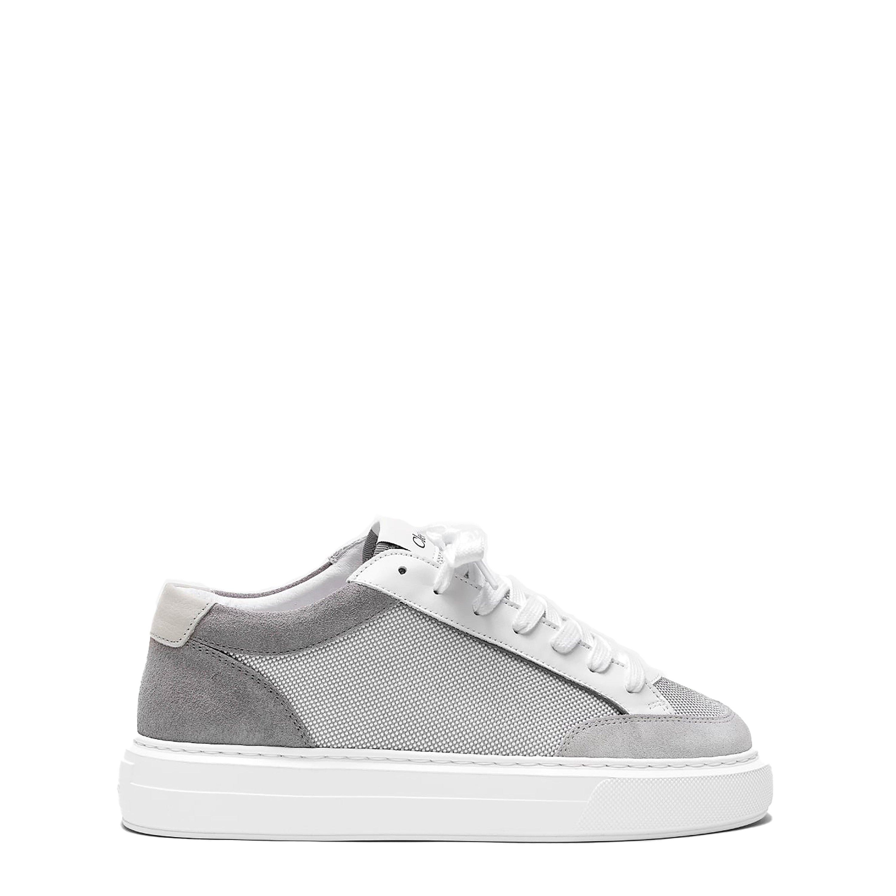 Cleens Men's Minimalist Leather Luxor Trainers - White Grey - Size 9 (43)