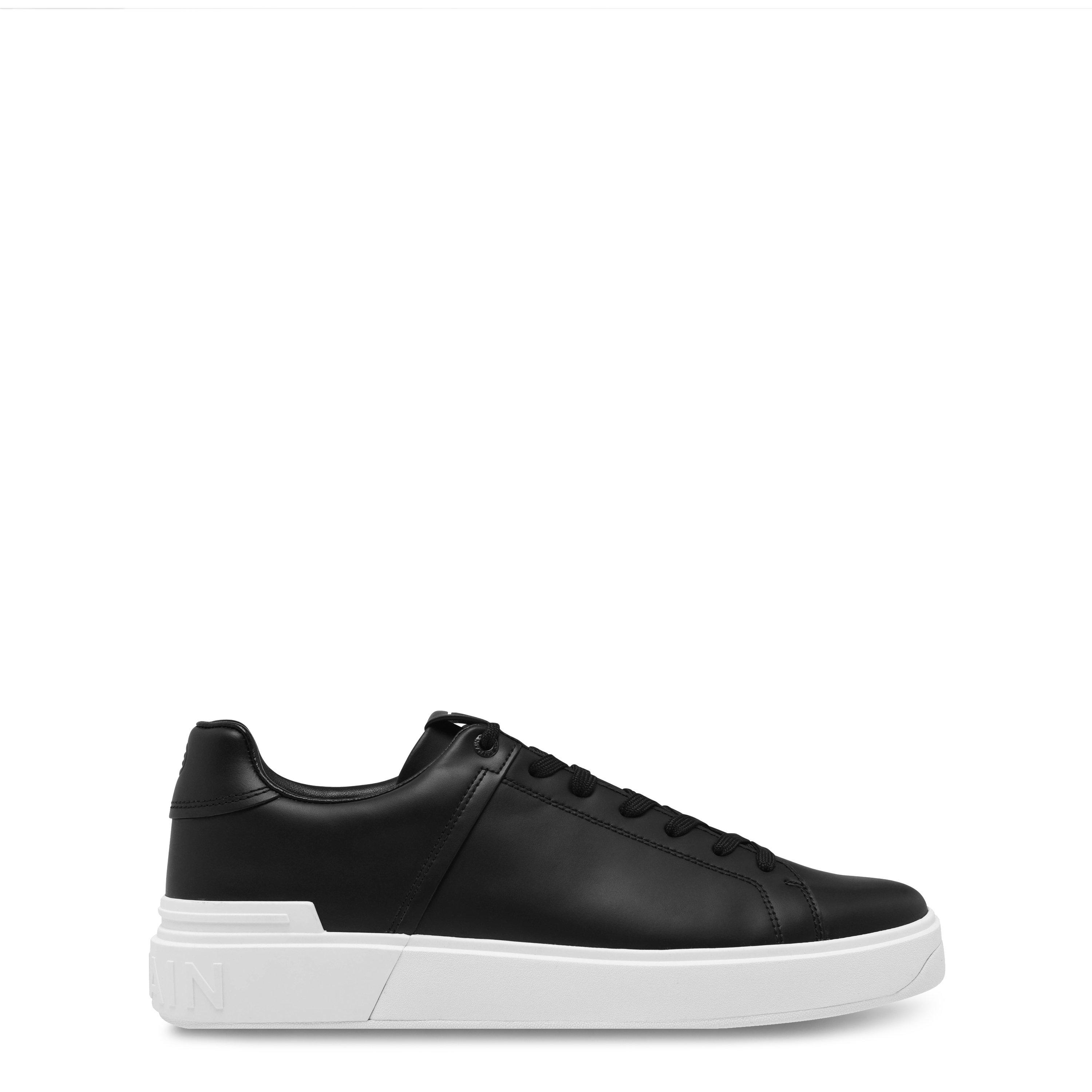 Balmain Men's B-Court Classic Leather Trainers - Noir/Blanc - Size 9 (43)