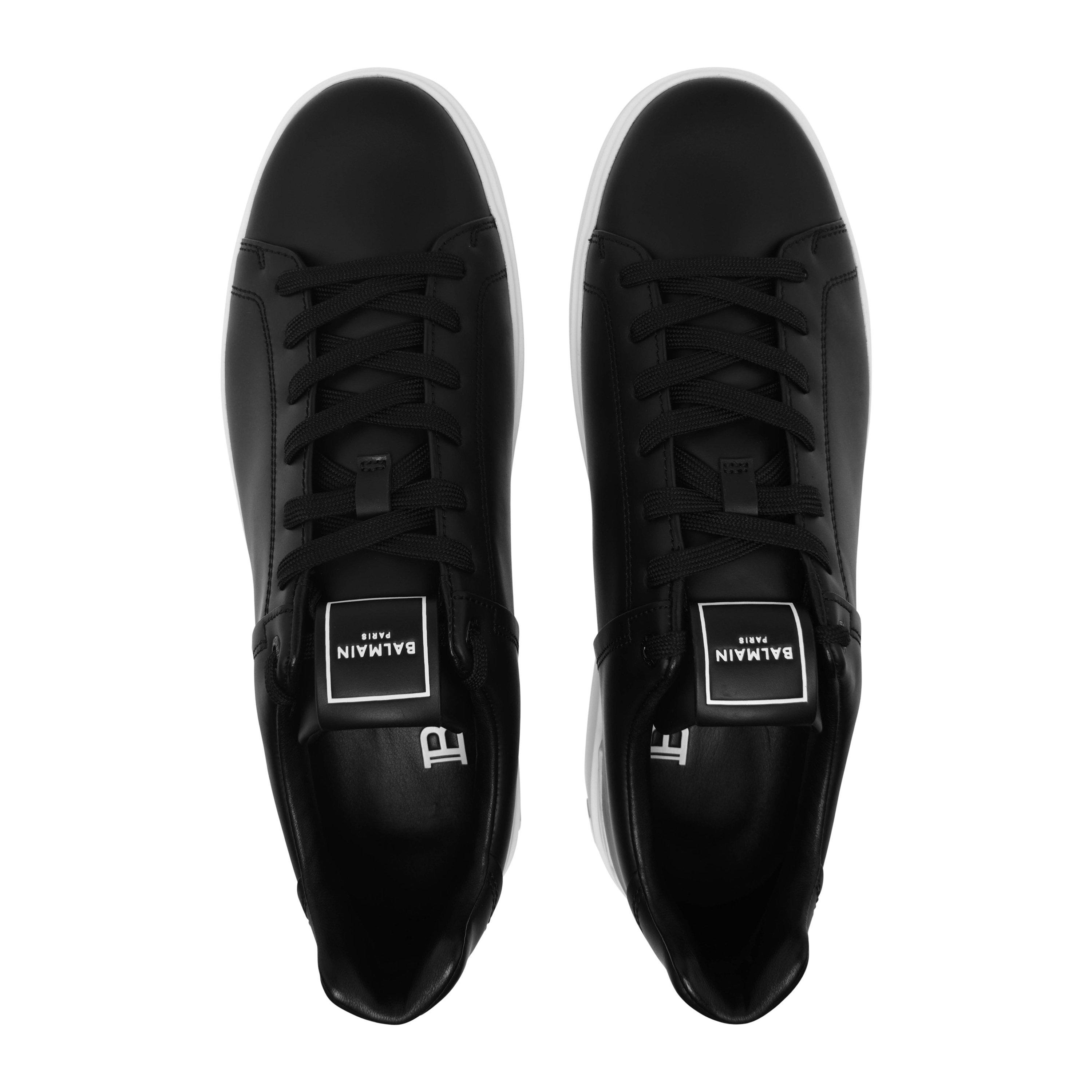 Noir/Blanc - Balmain - Men's B-Court Classic Leather Trainers - 9