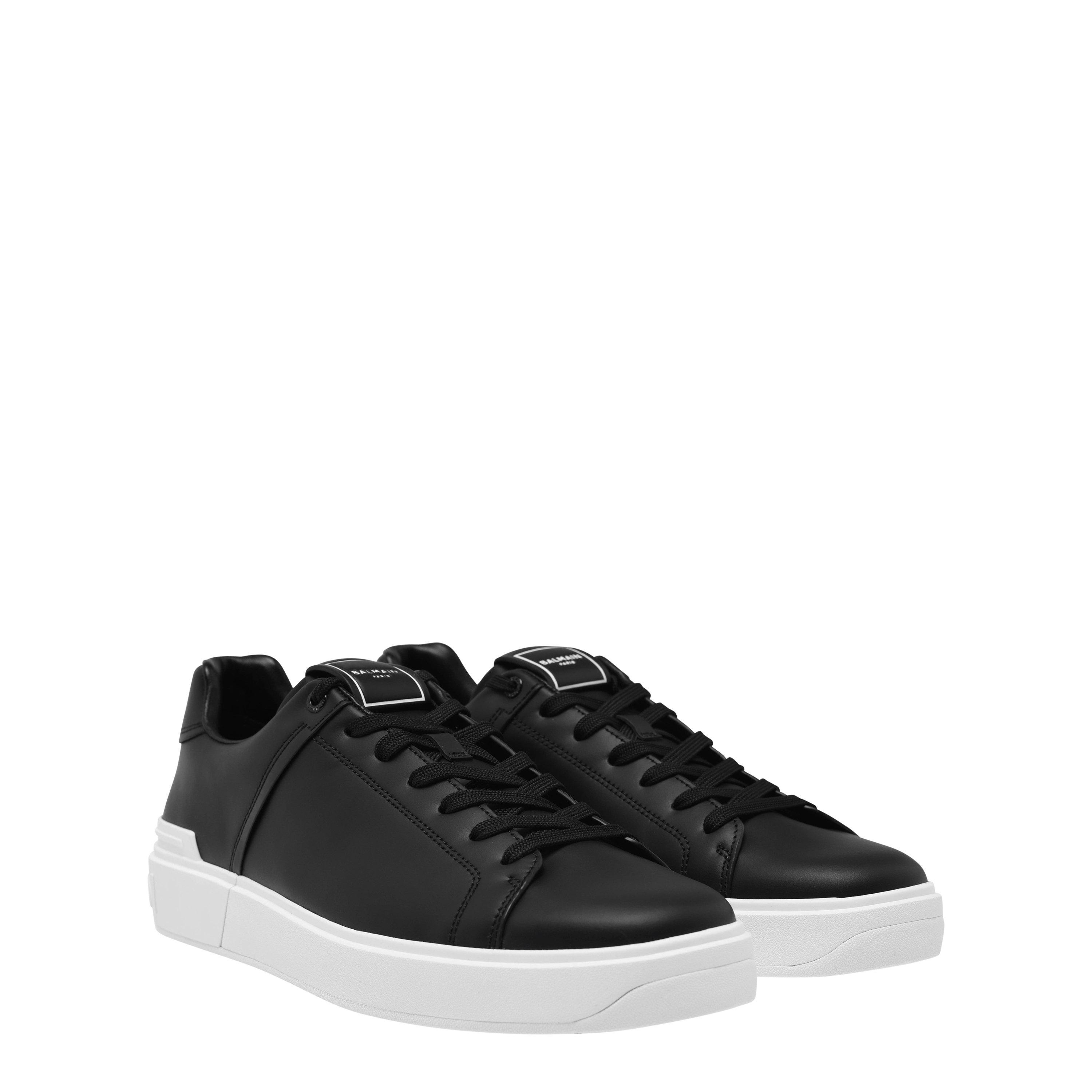 Noir/Blanc - Balmain - Men's B-Court Classic Leather Trainers - 4