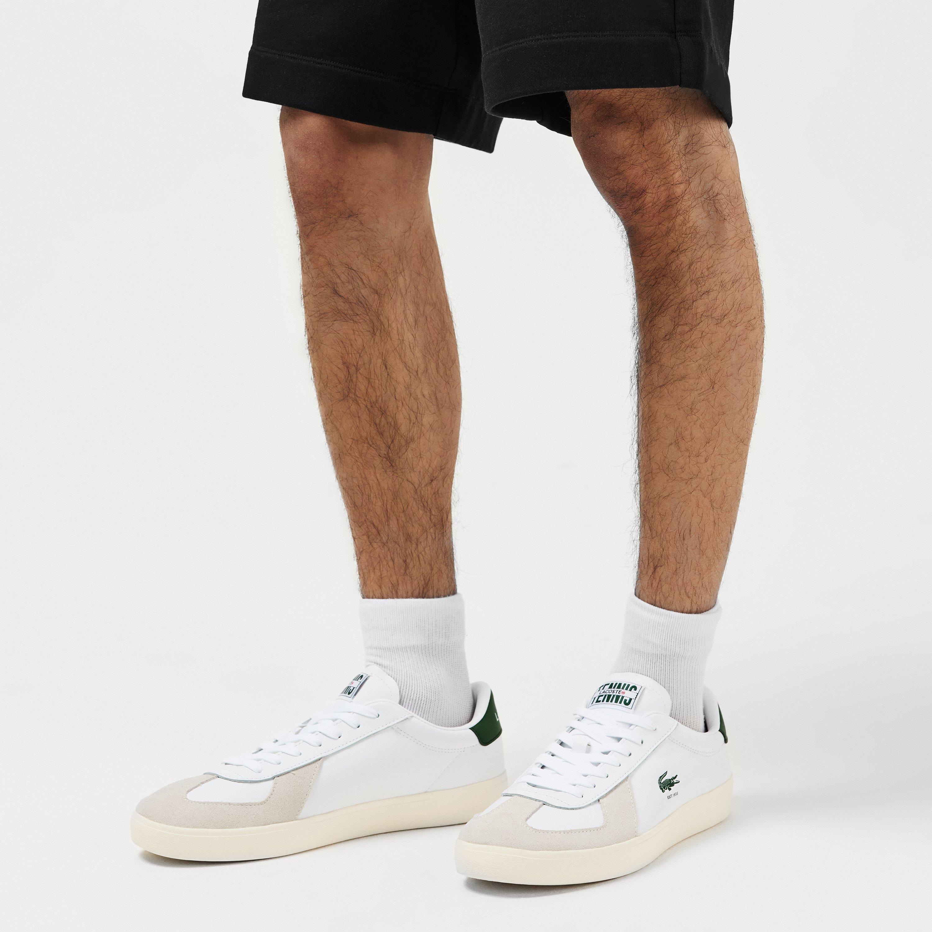Wht/OffWht/Grn - Lacoste - Men's Base Shot Pro Low-Top Trainers - 2