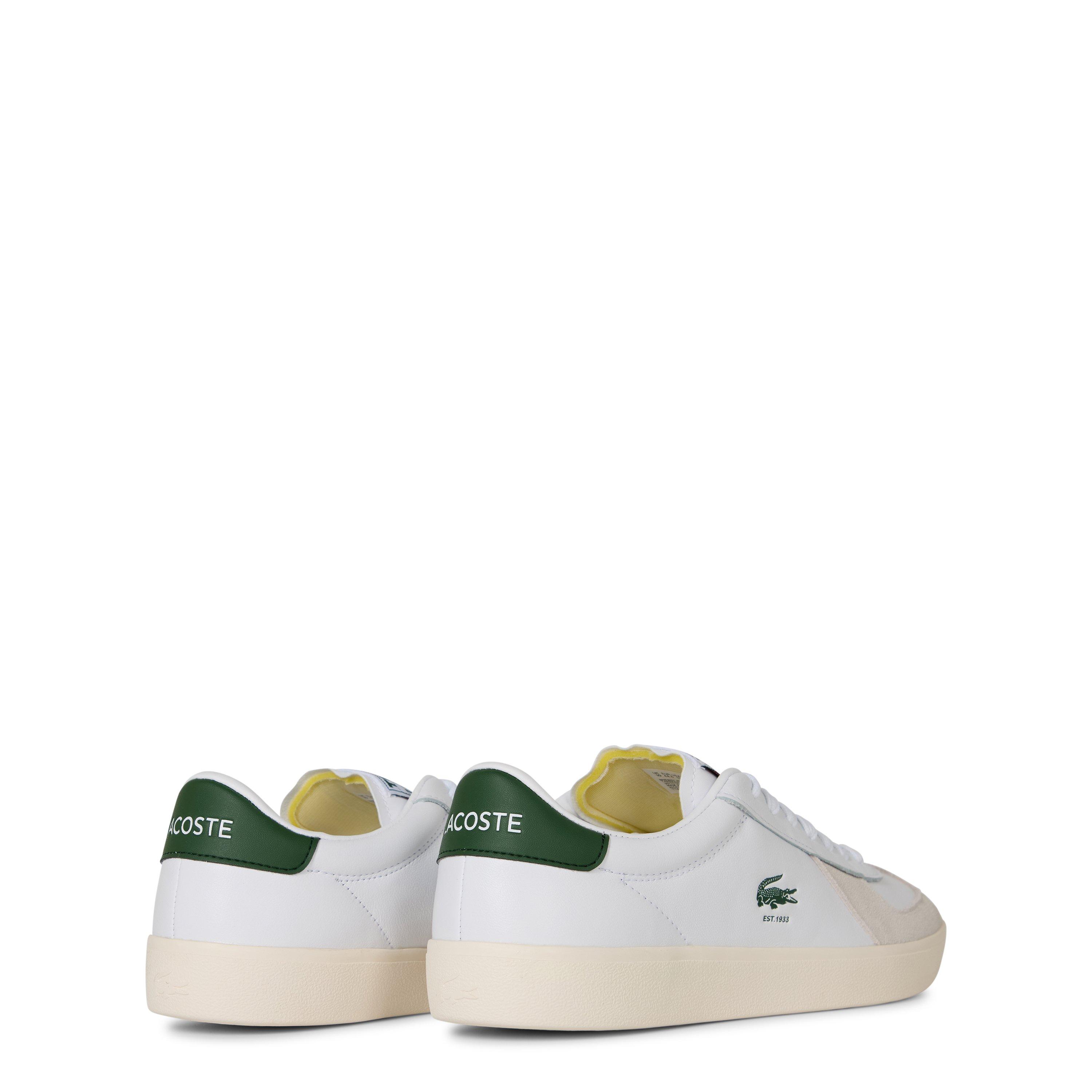 Wht/OffWht/Grn - Lacoste - Men's Base Shot Pro Low-Top Trainers - 5